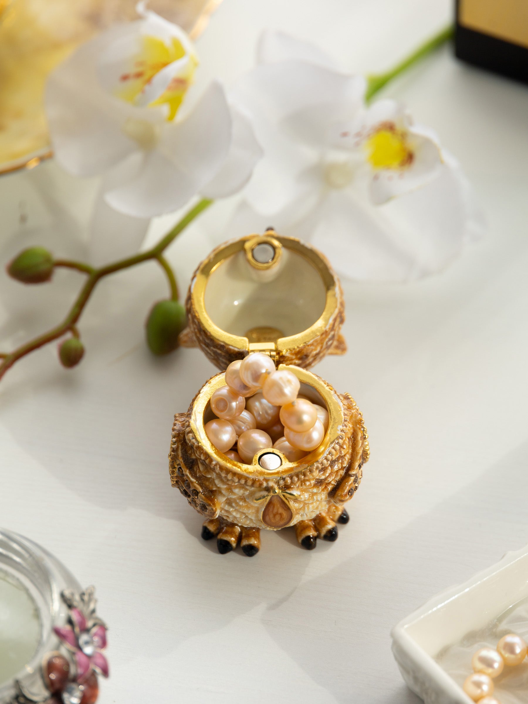 Keren Kopal Brown Owl Trinket Box