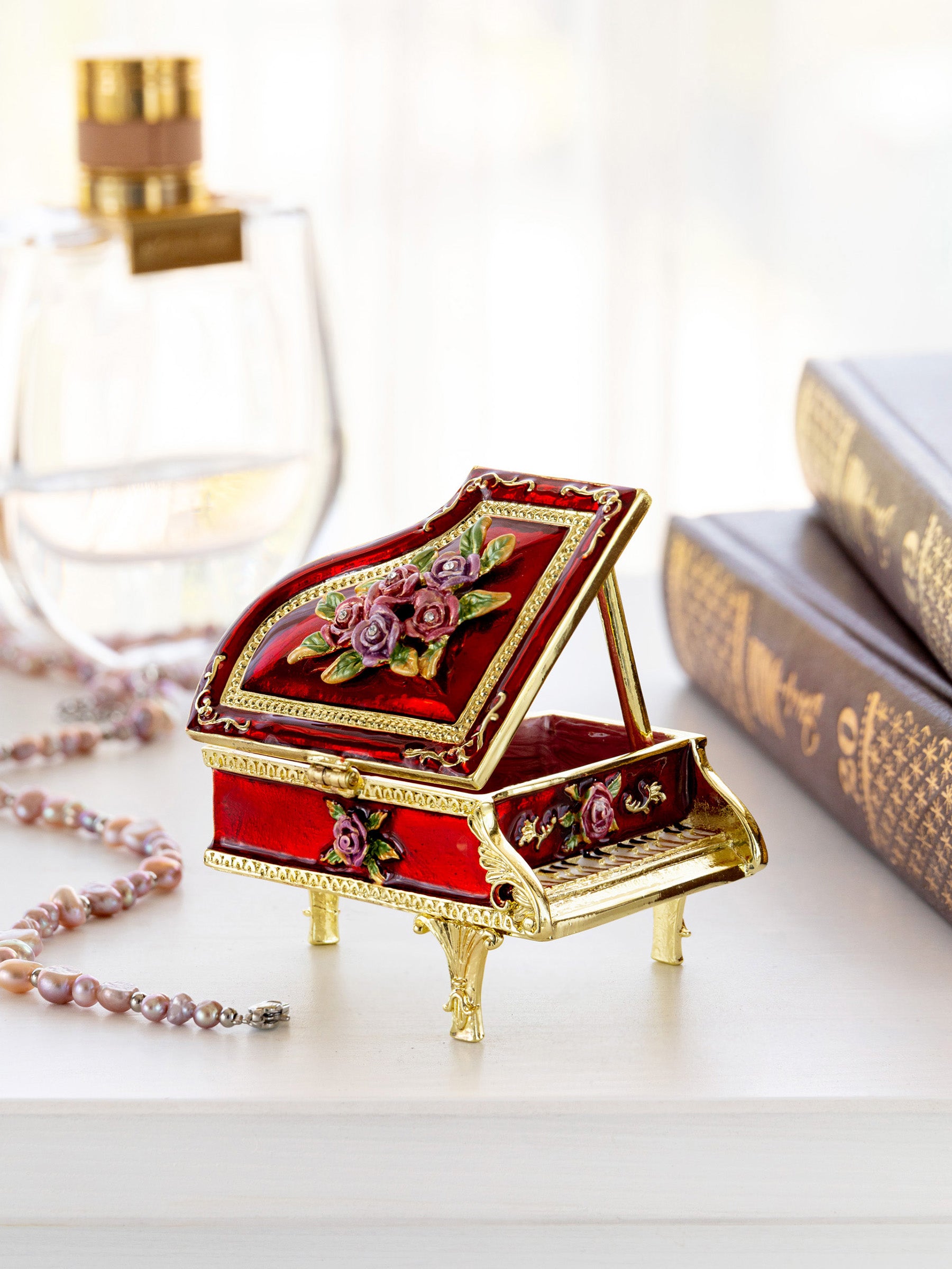 Keren Kopal Red Piano with Flowers