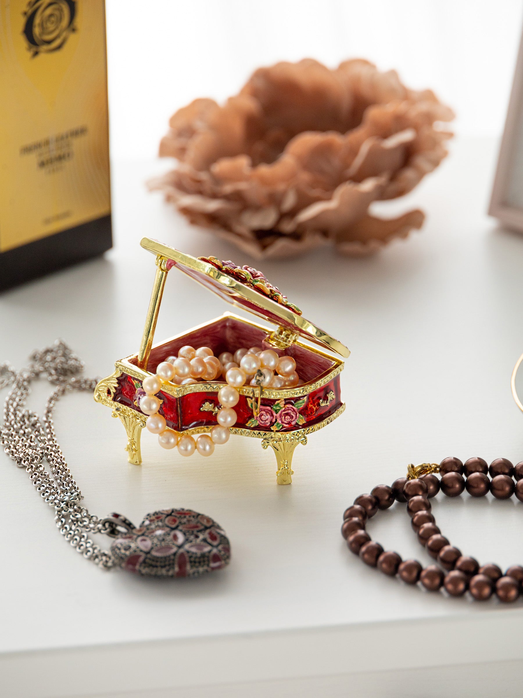 Keren Kopal Red Piano with Flowers