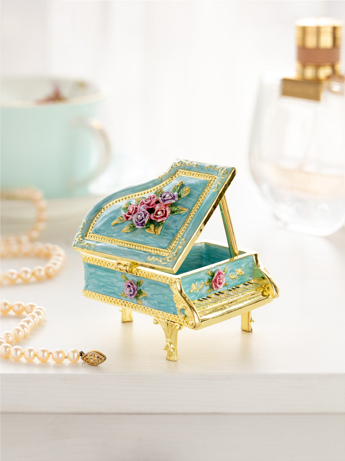 Keren Kopal Turquoise Piano with Flowers