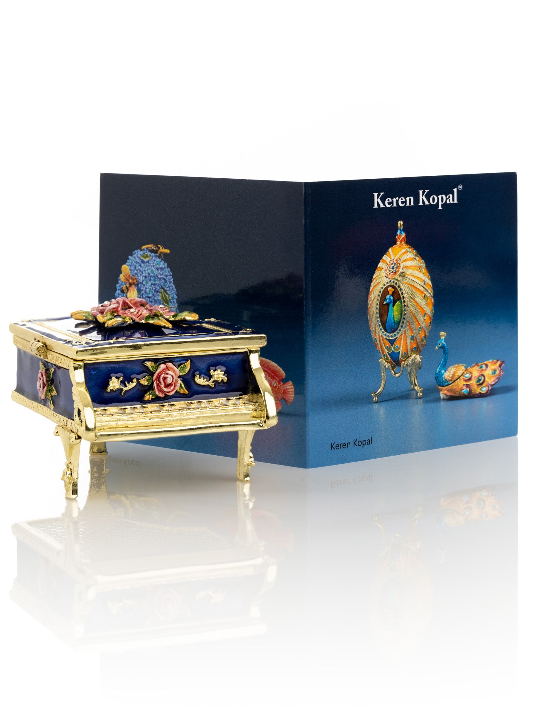 Keren Kopal Blue Piano with Flowers