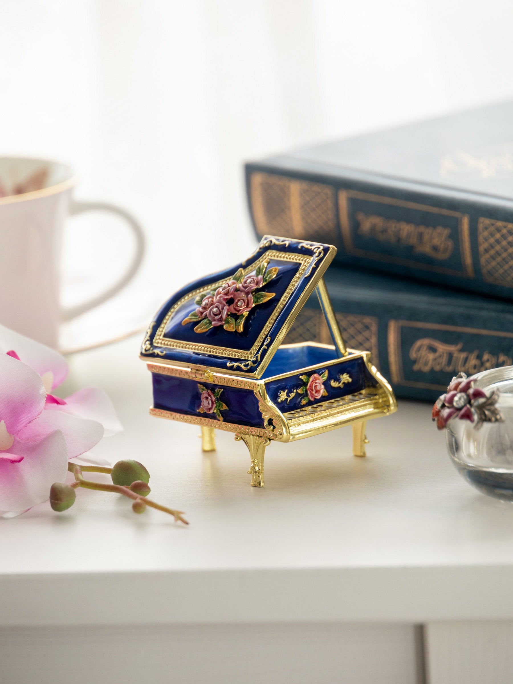 Keren Kopal Blue Piano with Flowers