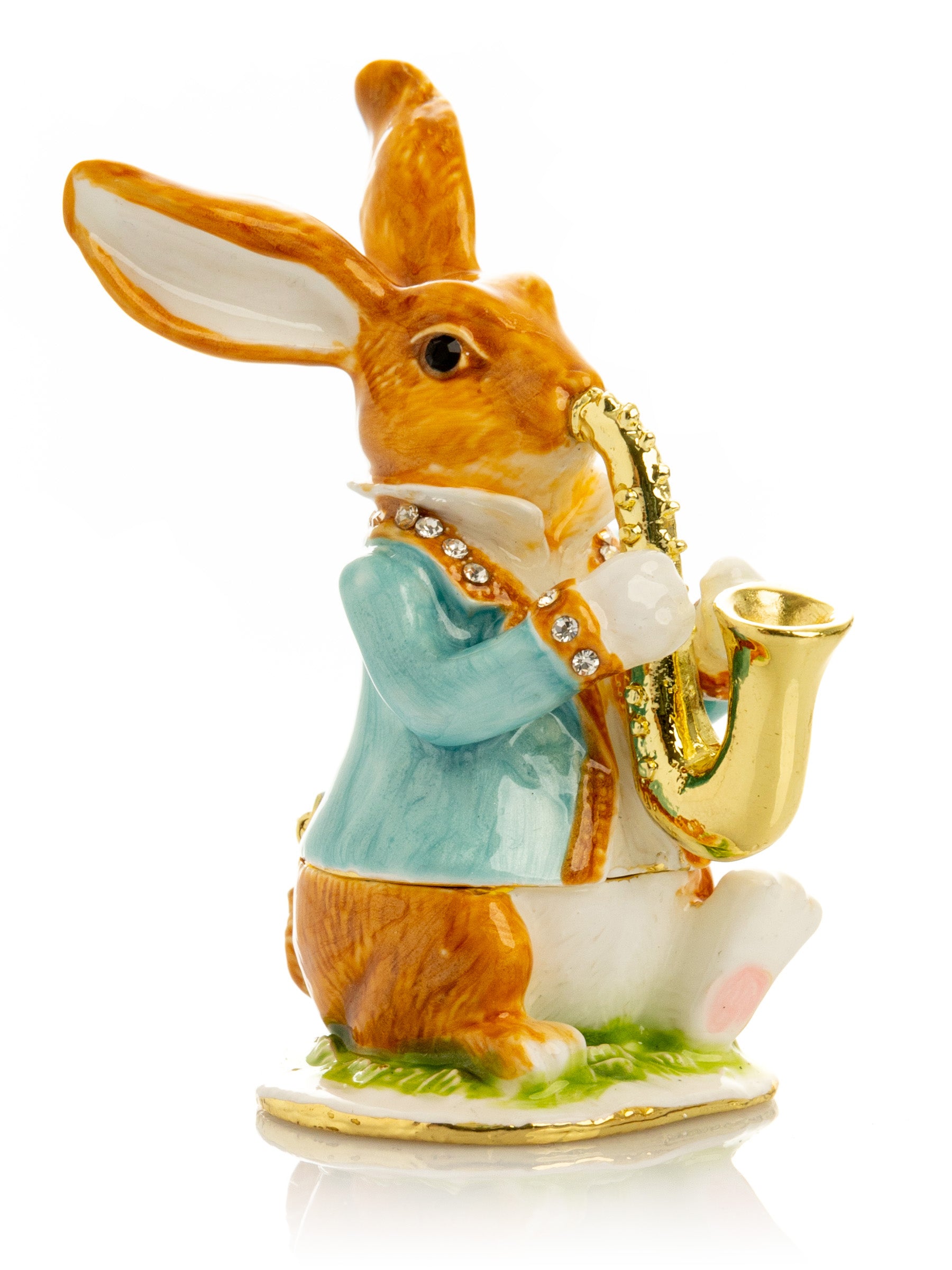 Keren Kopal Rabbit playing the saxophone trinket box