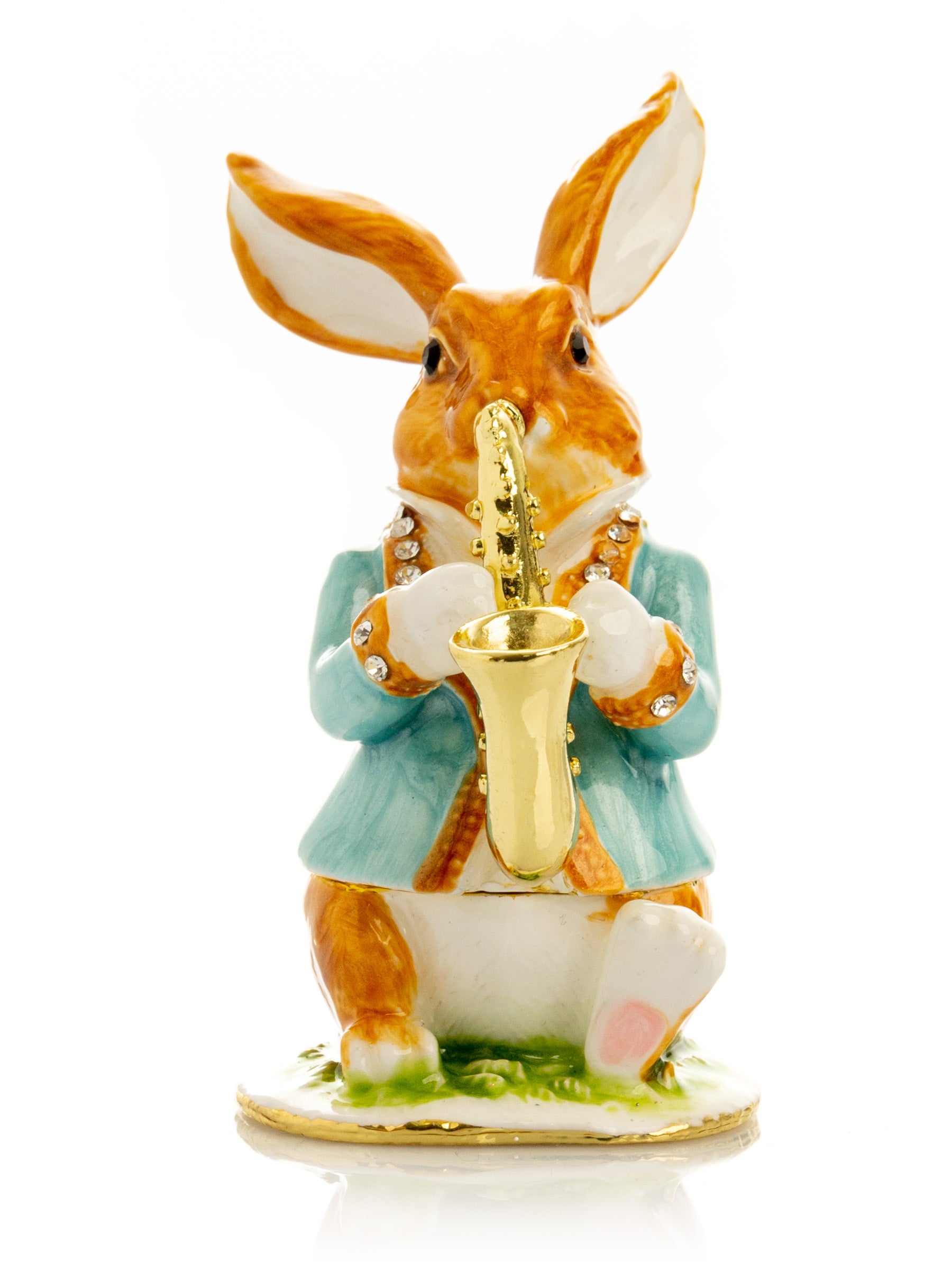 Keren Kopal Rabbit playing the saxophone trinket box