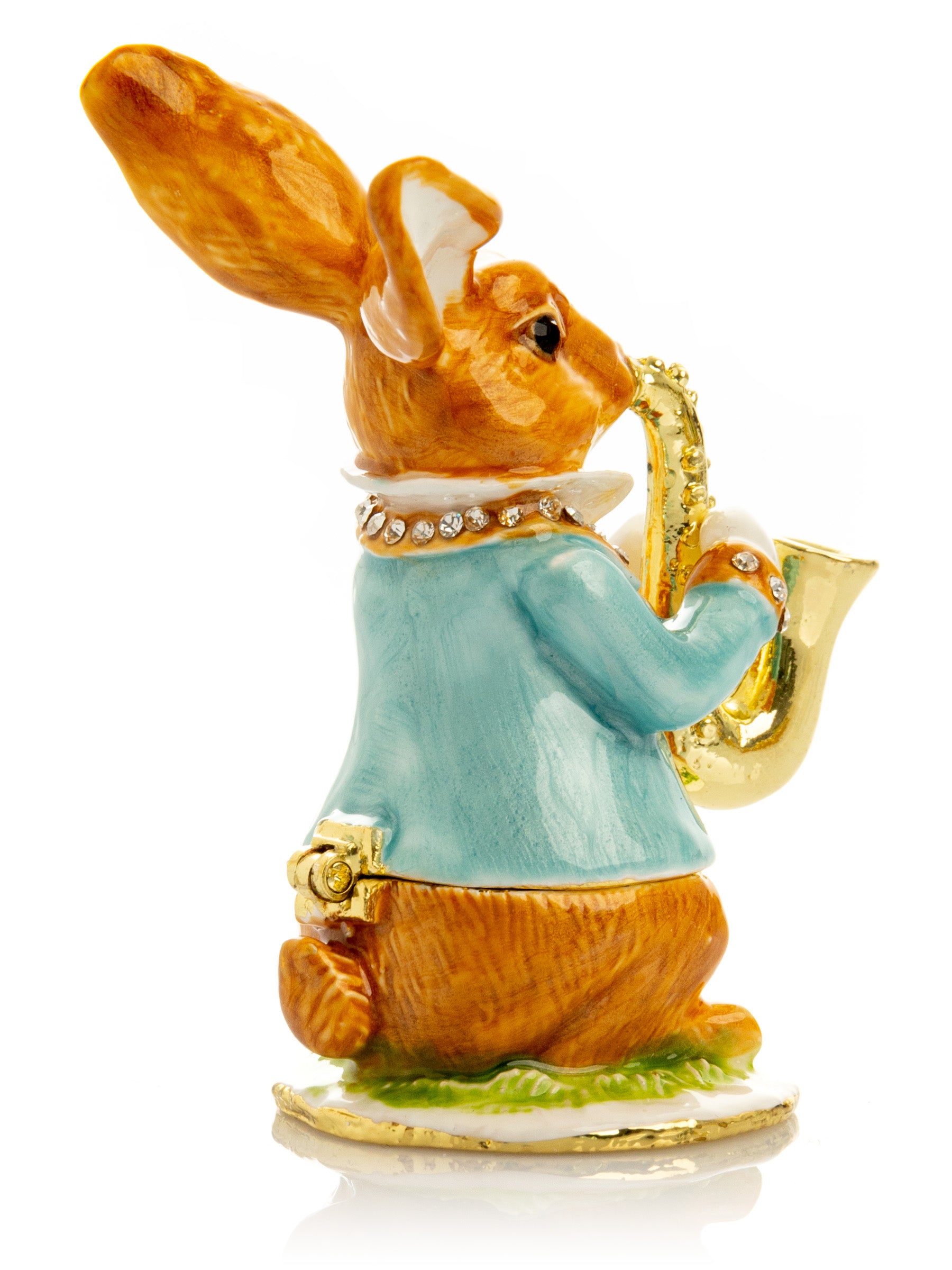 Keren Kopal Rabbit playing the saxophone trinket box