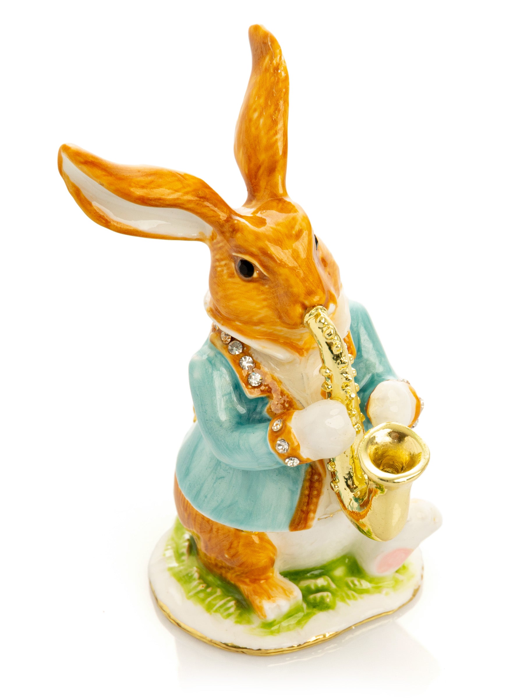 Keren Kopal Rabbit playing the saxophone trinket box
