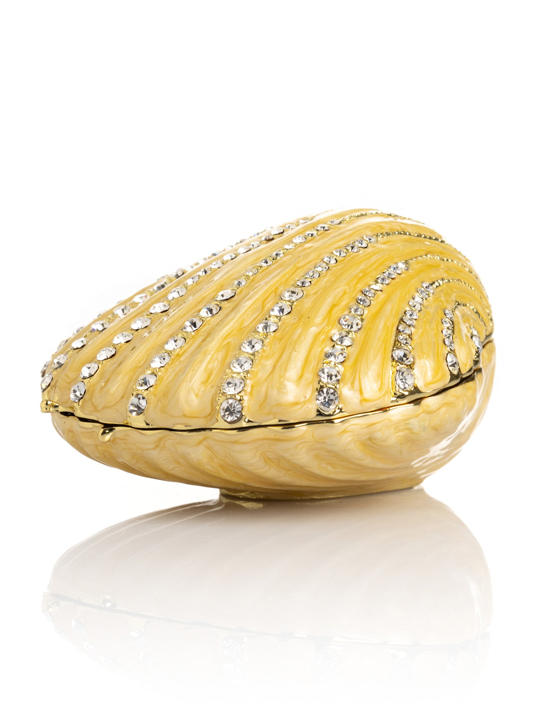 Keren Kopal Golden Sea Shell with Crystals Trinket Box