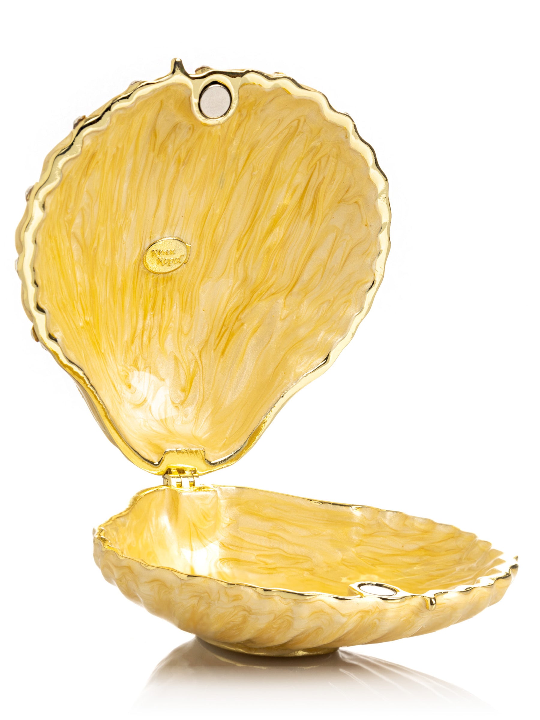 Keren Kopal Golden Sea Shell with Crystals Trinket Box