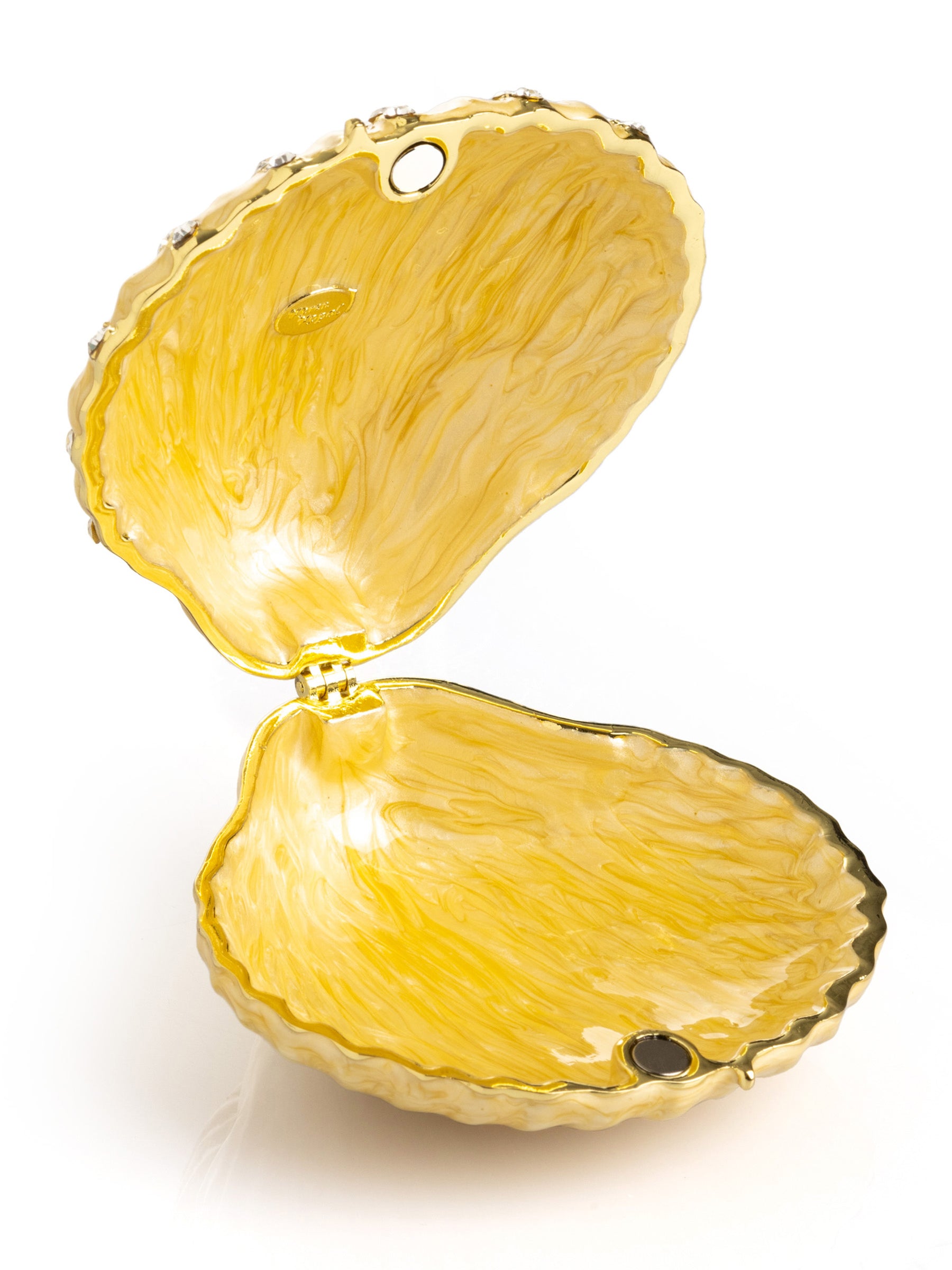 Keren Kopal Golden Sea Shell with Crystals Trinket Box