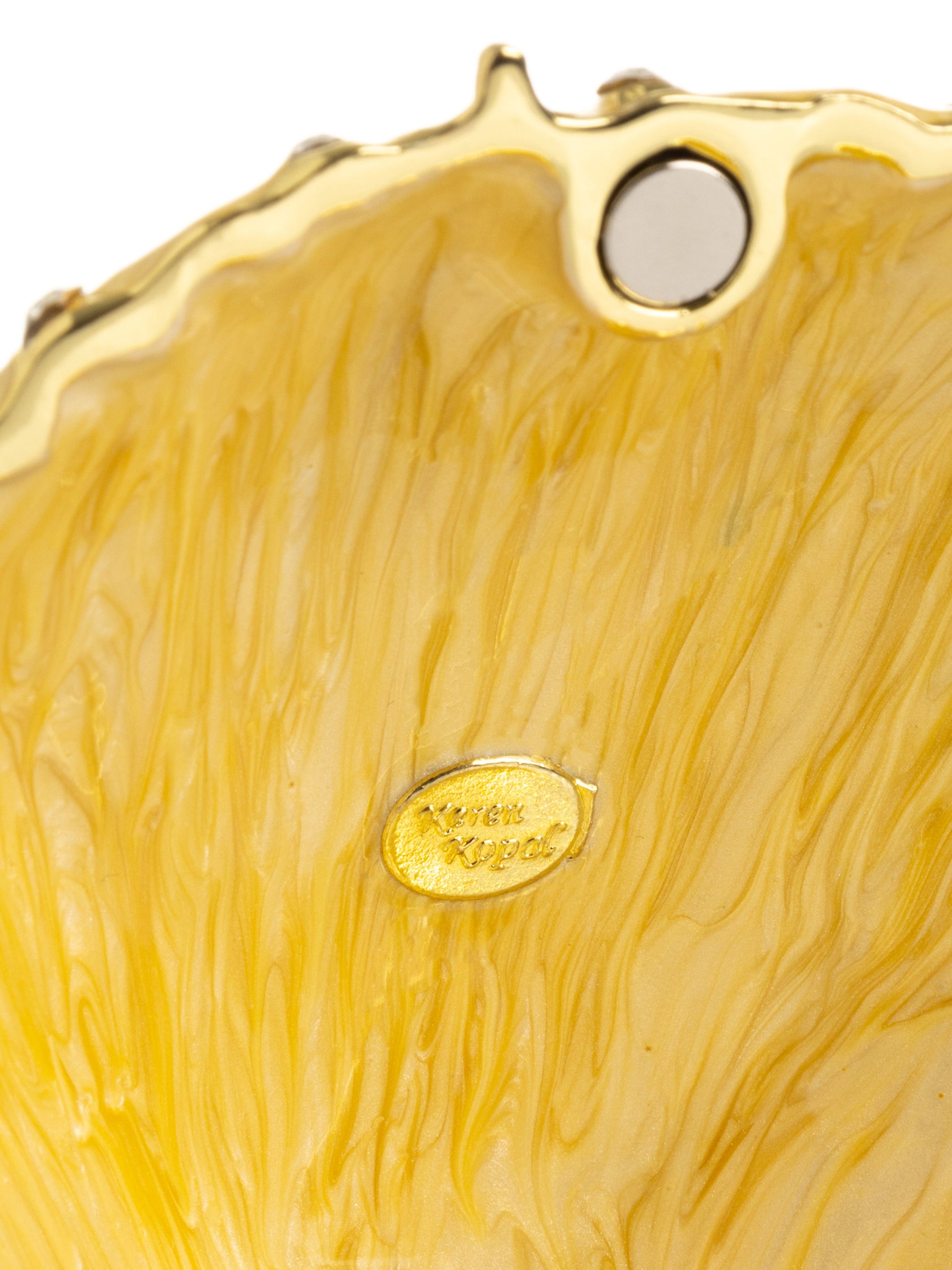 Keren Kopal Golden Sea Shell with Crystals Trinket Box