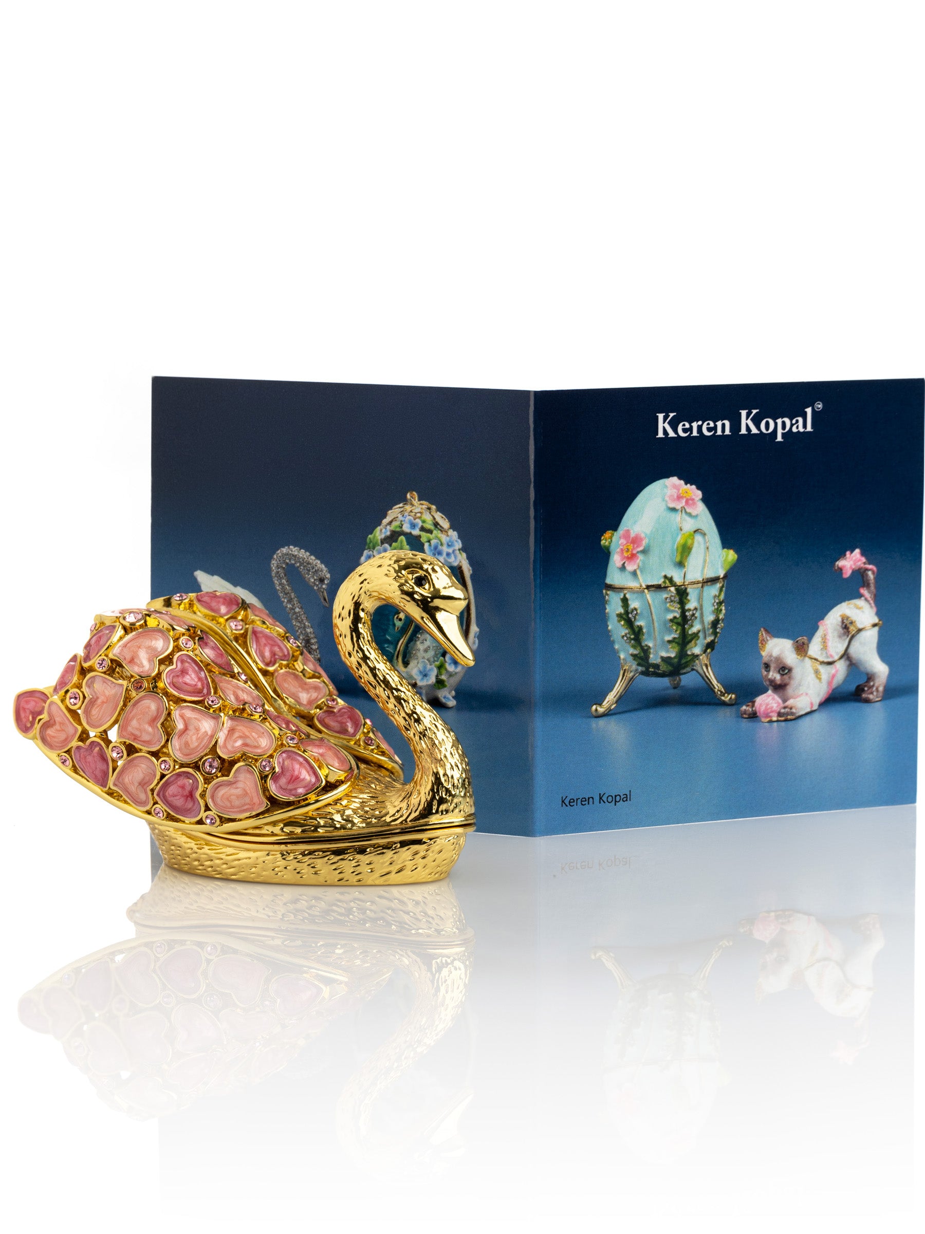 Keren Kopal Golden Swan with Hearts