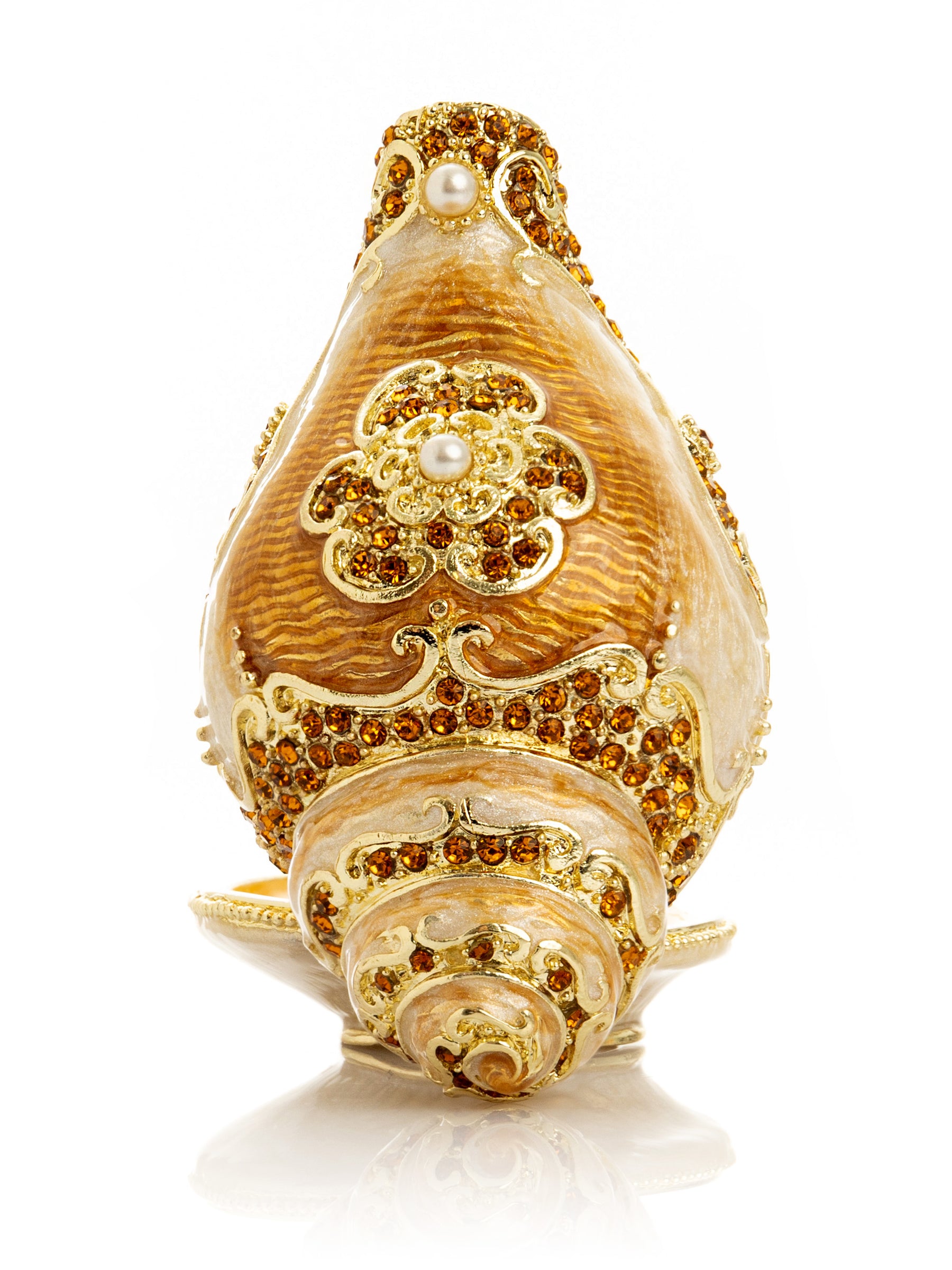 Keren Kopal Elegant Gold & Crystal Seashell Trinket Box