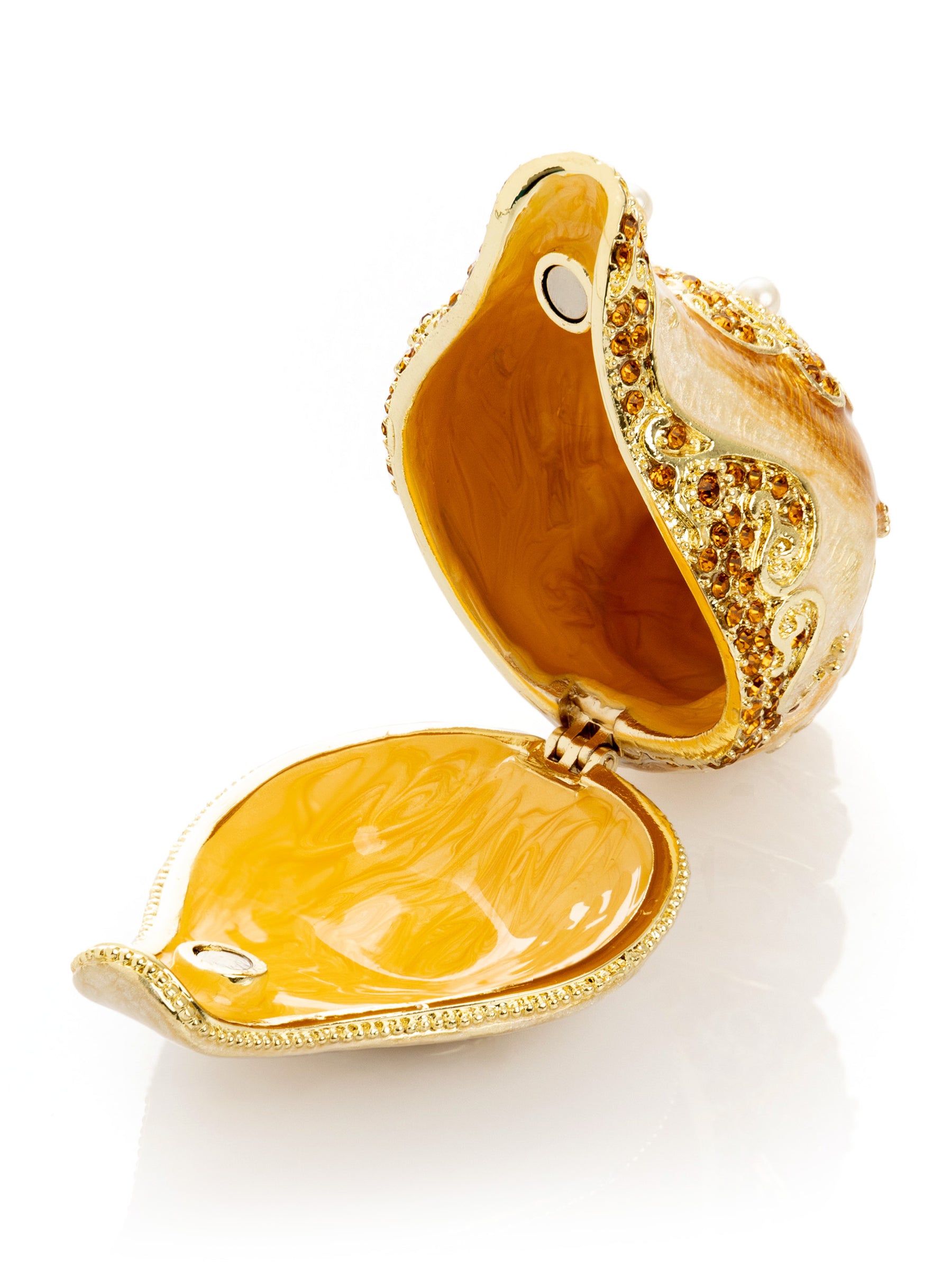 Keren Kopal Elegant Gold & Crystal Seashell Trinket Box