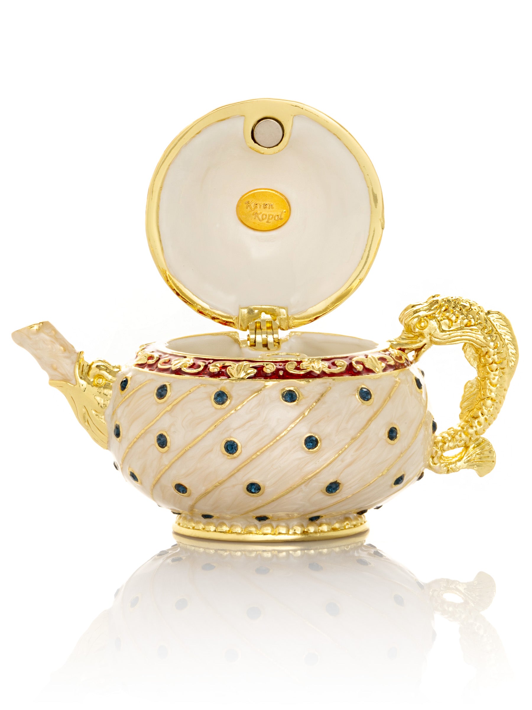 Keren Kopal White with Colorful Dots Teapot