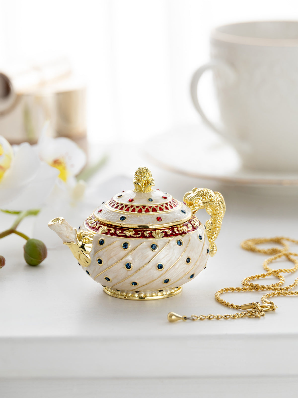 Keren Kopal White with Colorful Dots Teapot