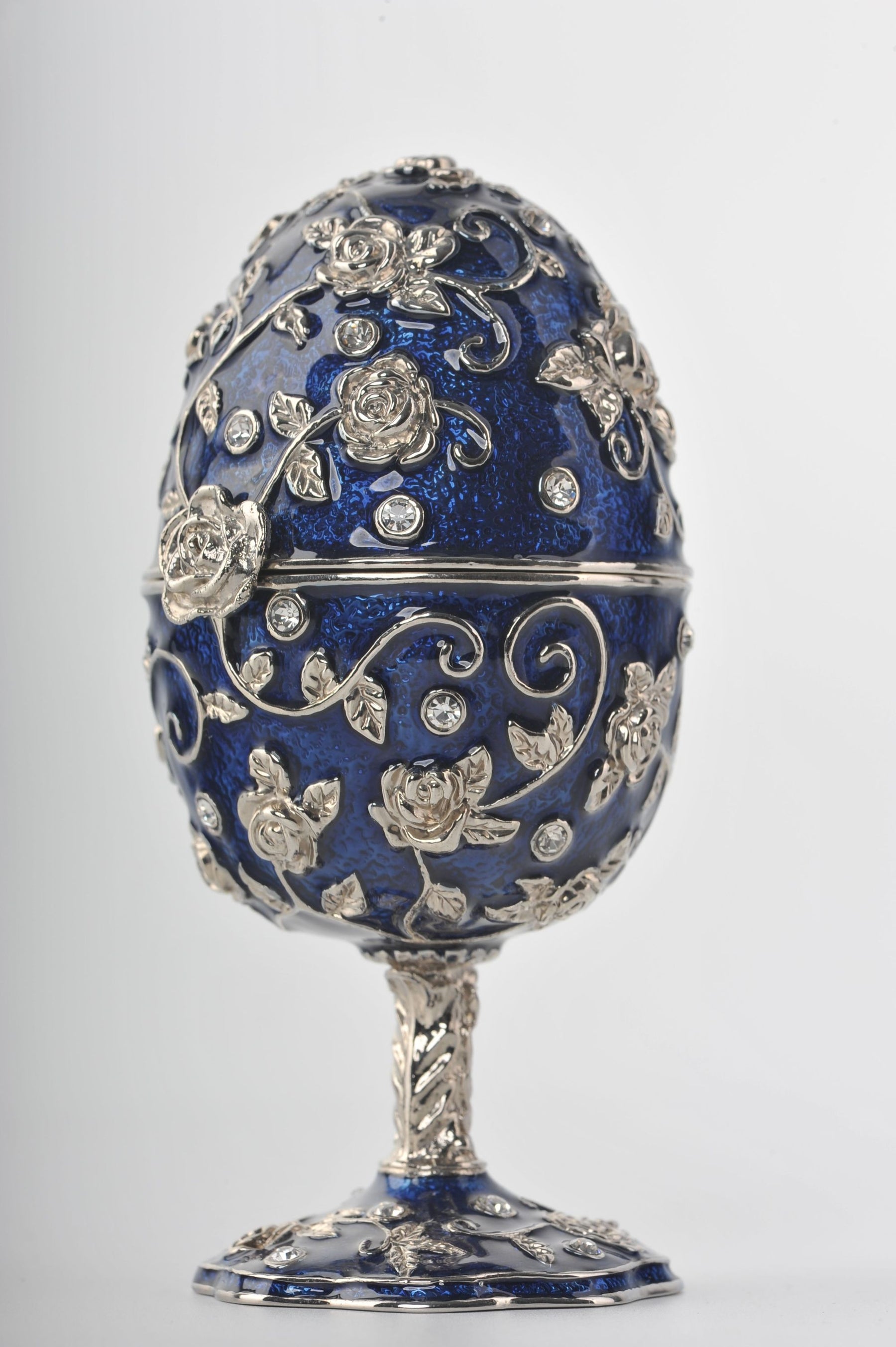 Keren Kopal Blue Faberge Egg with Frog Inside