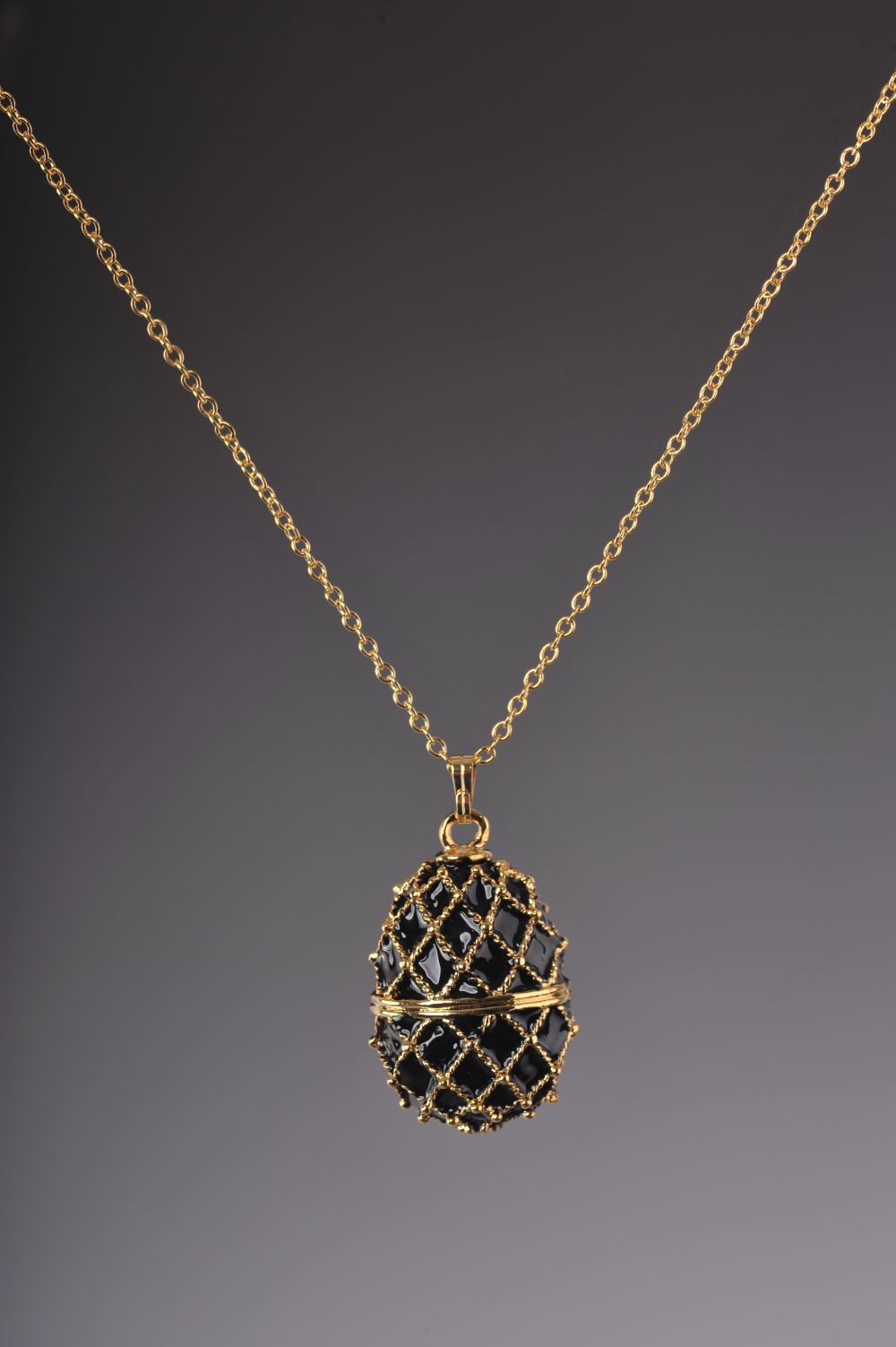 Keren Kopal Black Egg Pendant Locket Necklace