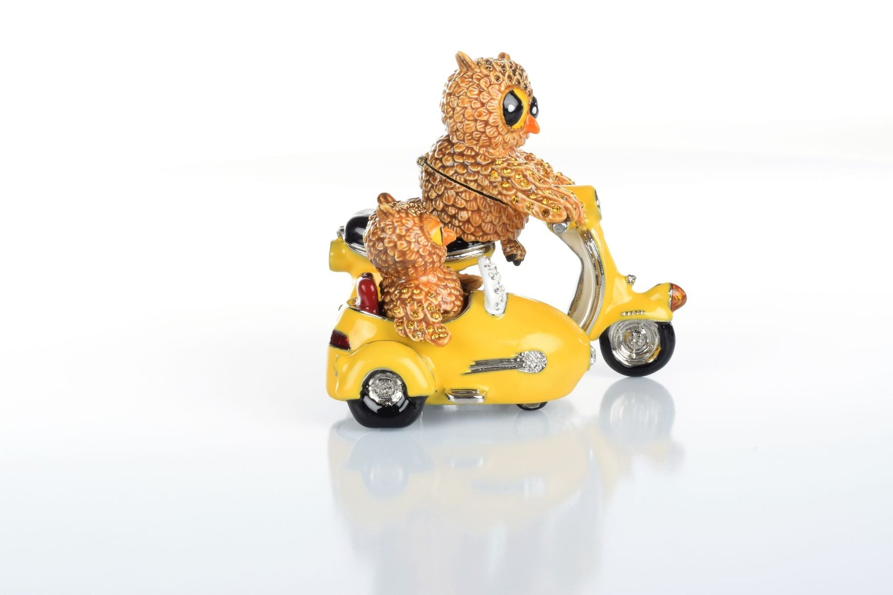 Keren Kopal Brown Owl & Owlet Yellow bike with sidecar Limited edition 1 of 250