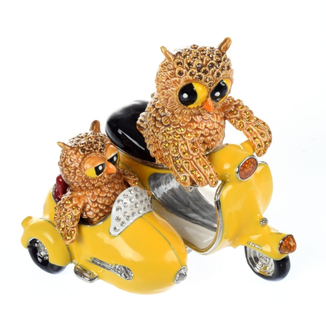 Keren Kopal Brown Owl & Owlet Yellow bike with sidecar Limited edition 1 of 250