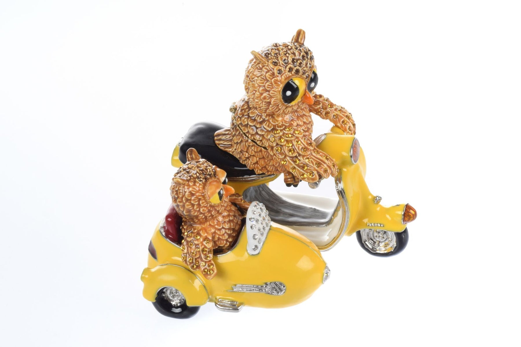 Keren Kopal Brown Owl & Owlet Yellow bike with sidecar Limited edition 1 of 250