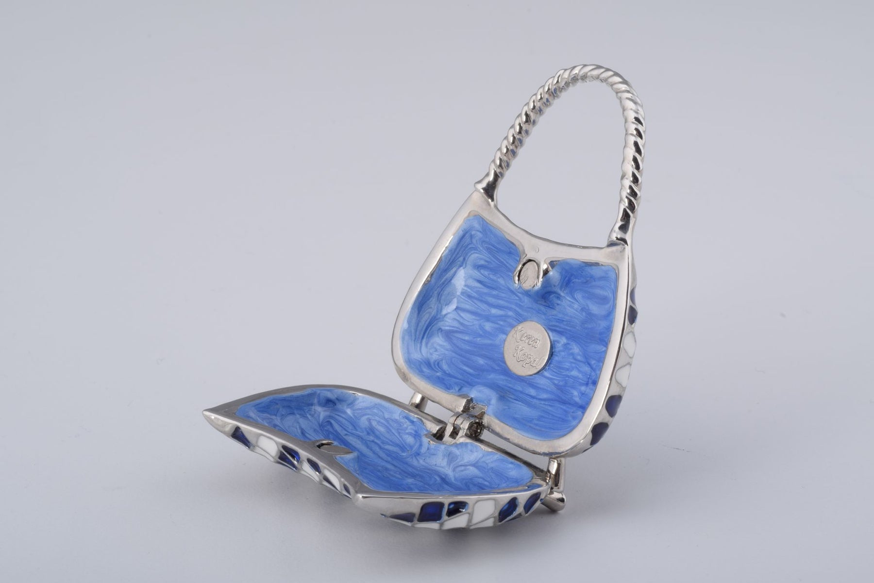 Keren Kopal Blue & White Woman Bag Trinket Box