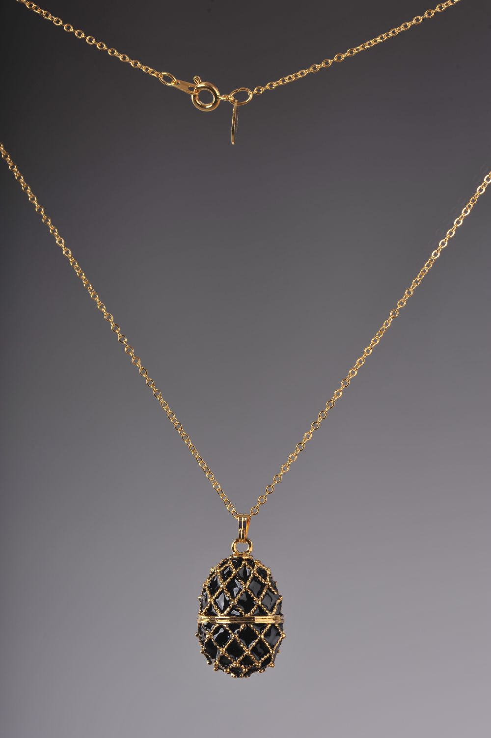 Keren Kopal Black Egg Pendant Locket Necklace