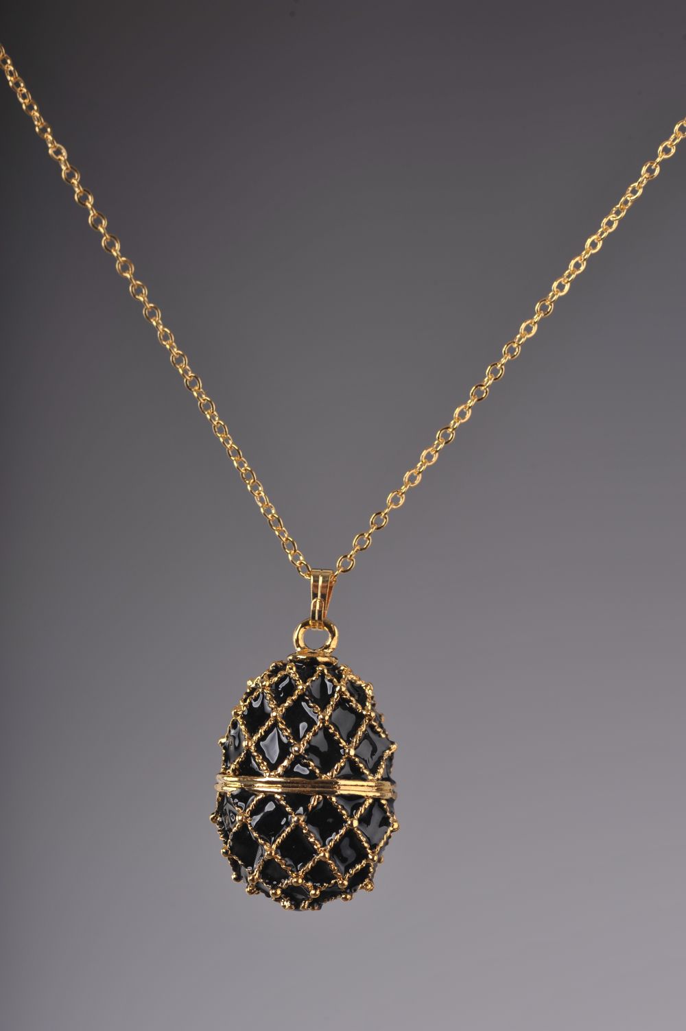 Keren Kopal Black Egg Pendant Locket Necklace