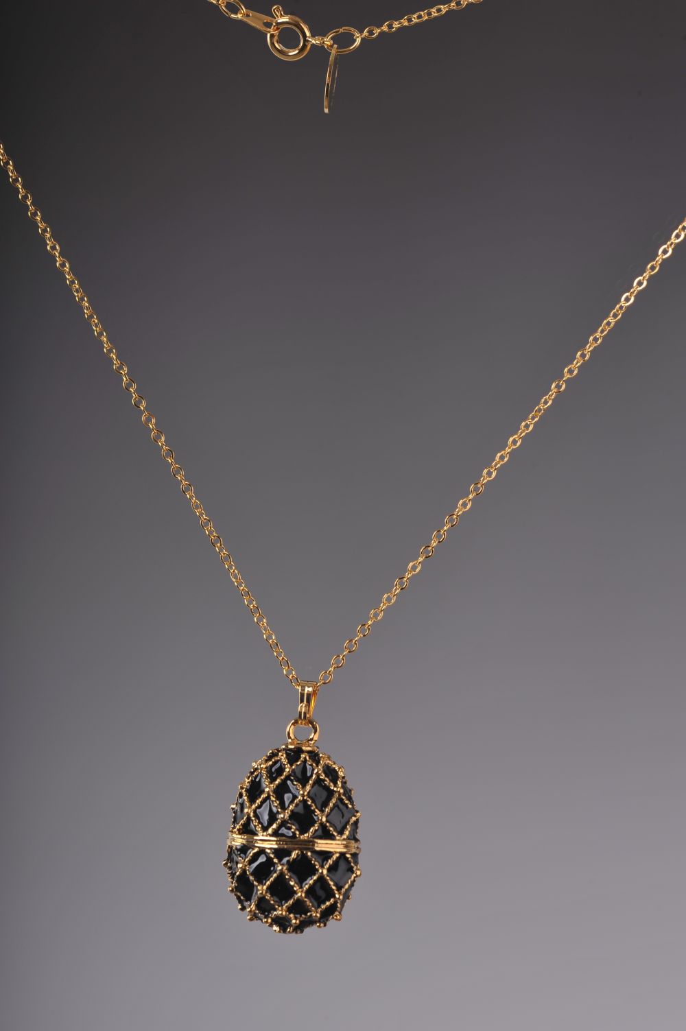 Keren Kopal Black Egg Pendant Locket Necklace