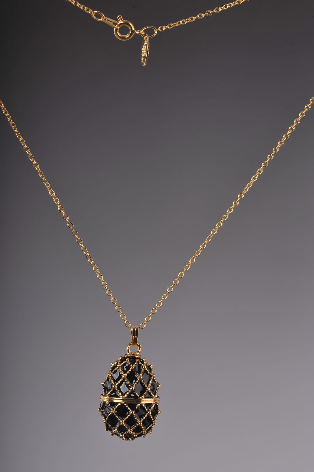 Keren Kopal Black Egg Pendant Locket Necklace