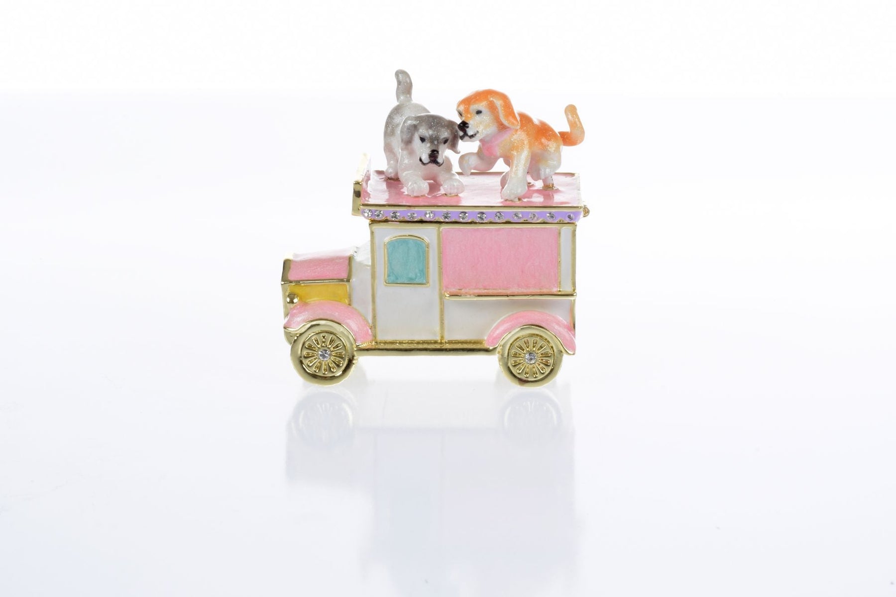 Keren Kopal Dog puppies London bus Trinket Box