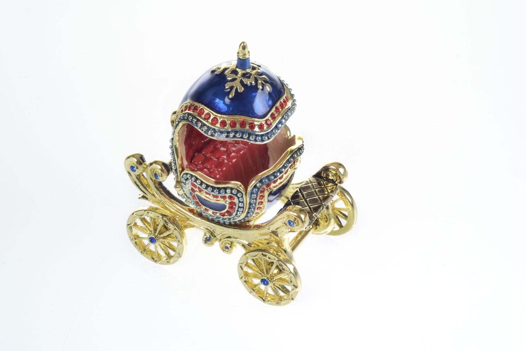 Keren Kopal Limited Edition 1 of 250 Blue Faberge Royal Carriage Trinket Box