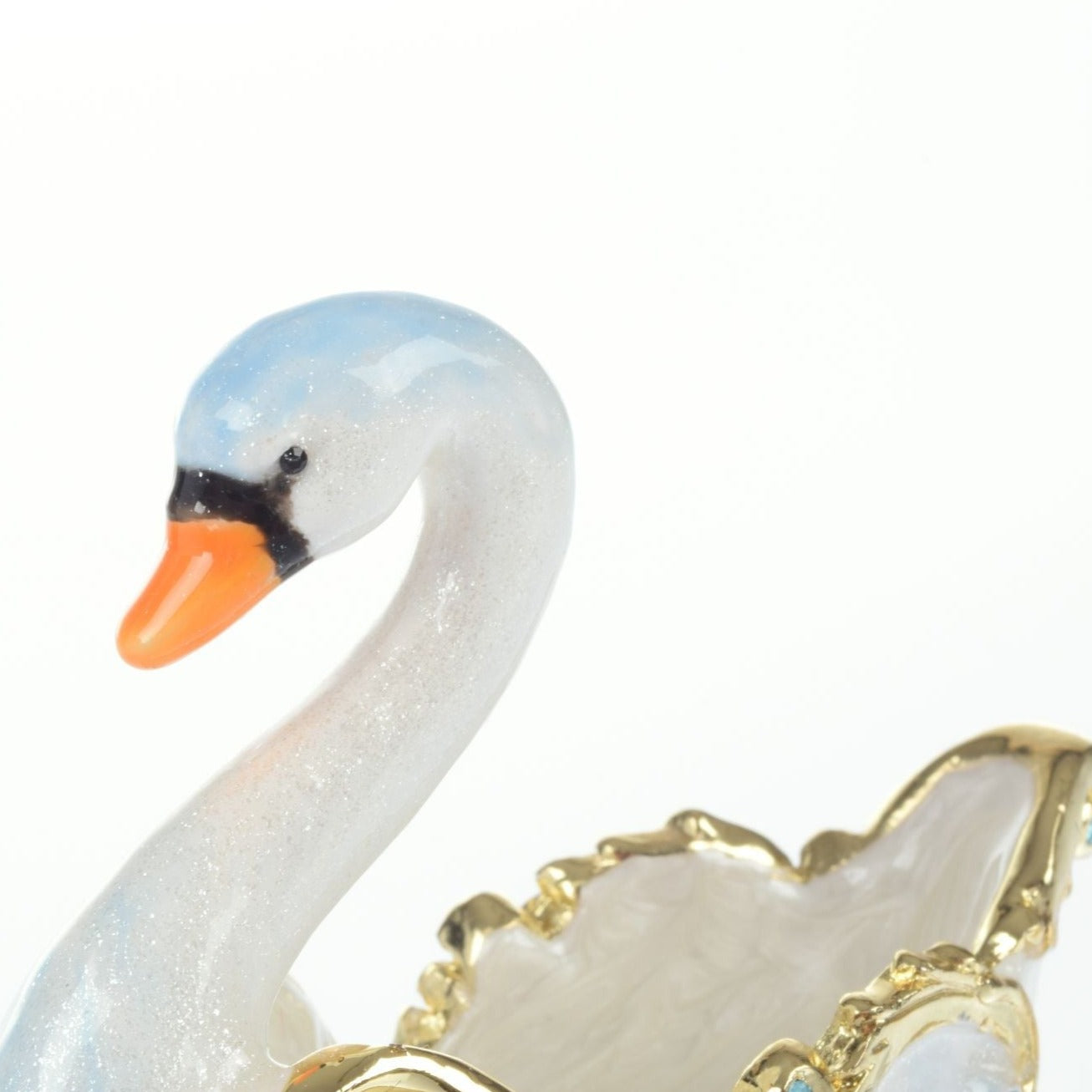 Keren Kopal Swan on golden sled Trinket Box