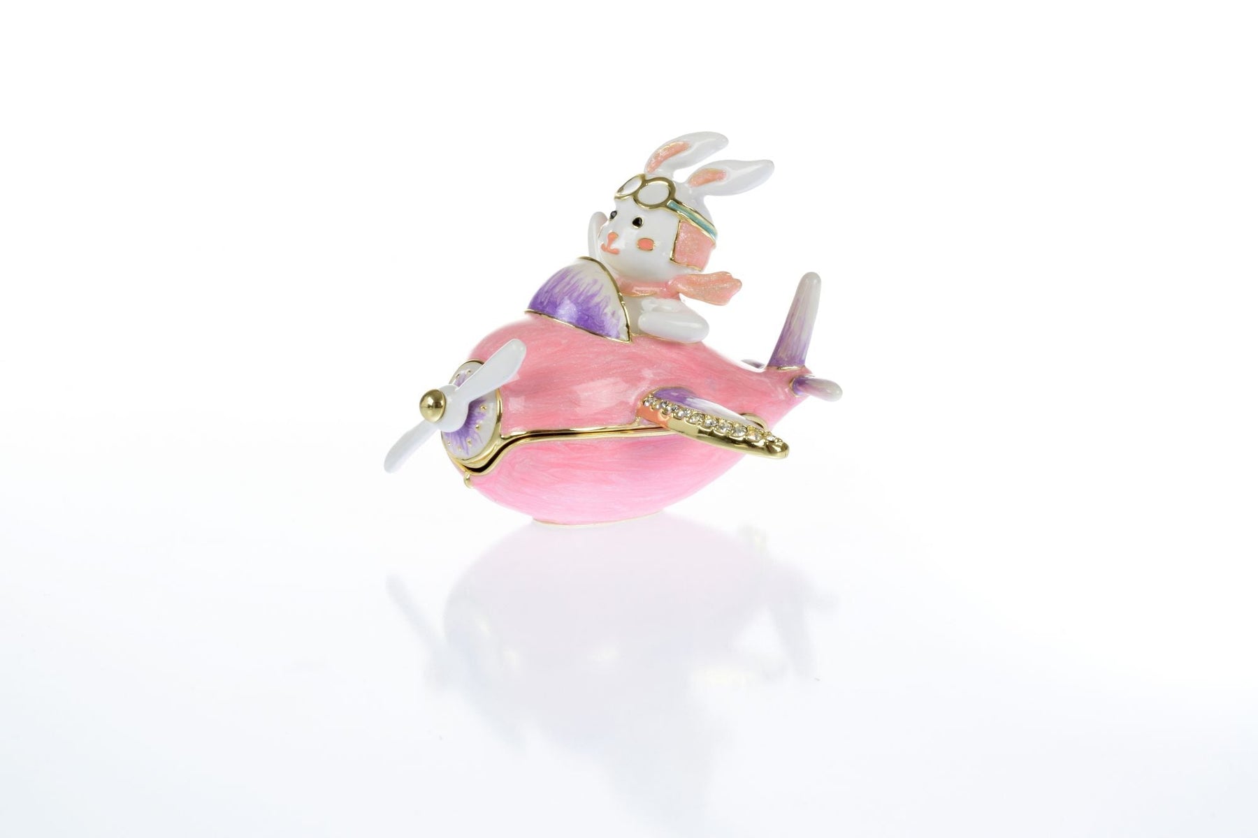 Keren Kopal Bunny flying a pink plane trinket box