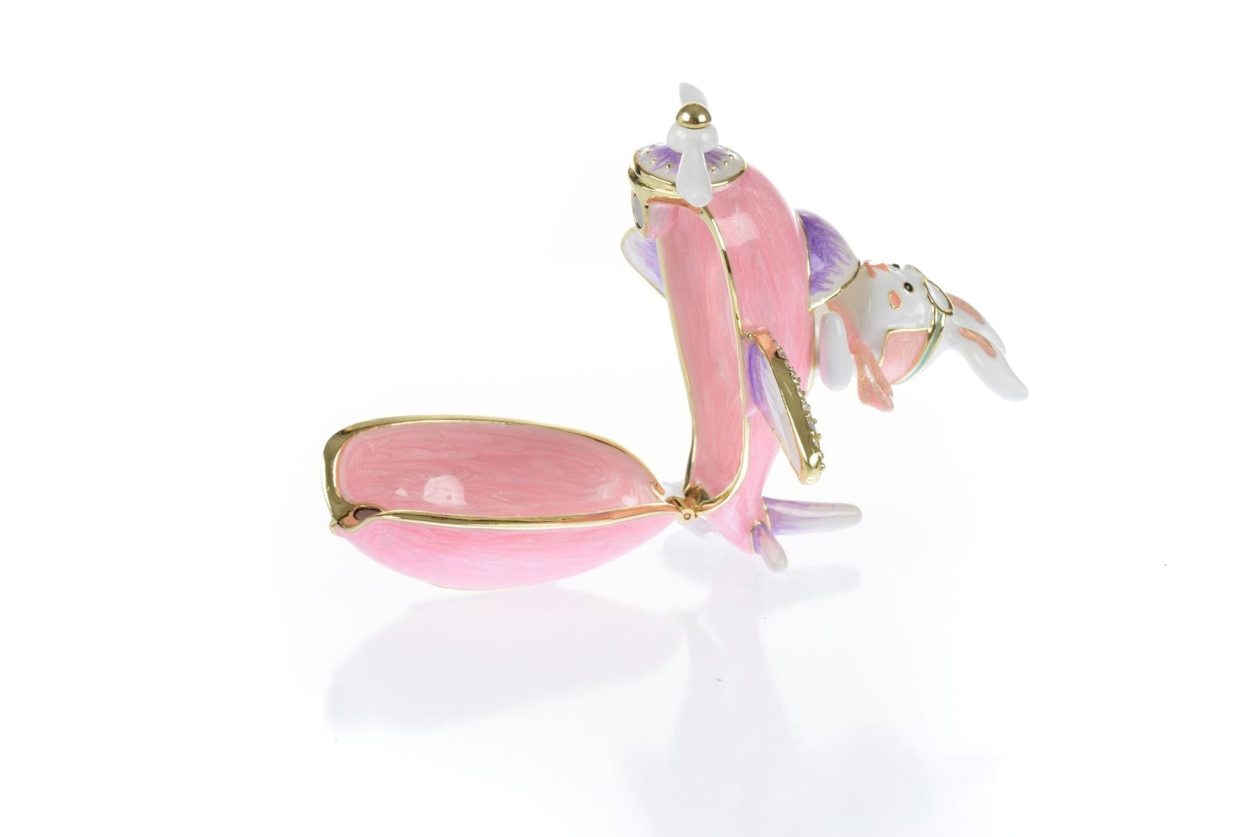 Keren Kopal Bunny flying a pink plane trinket box