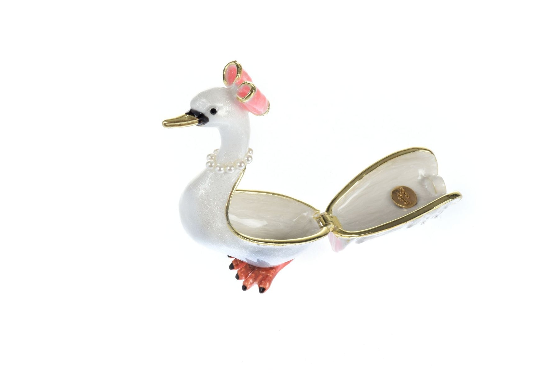 Keren Kopal White Goose Trinket Box