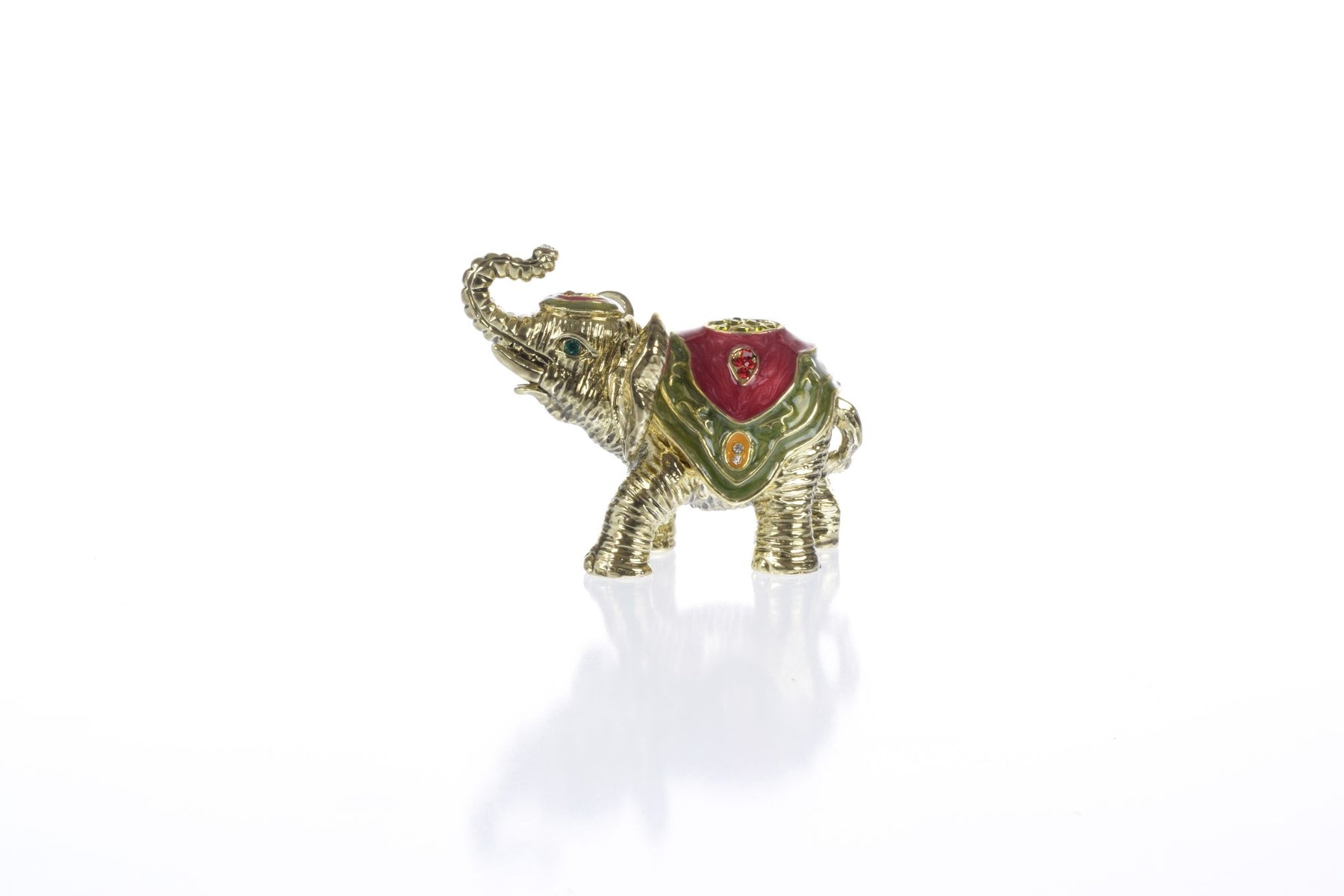 Keren Kopal Gold Elephant Trinket Box Decorated with Swarovski Crystals