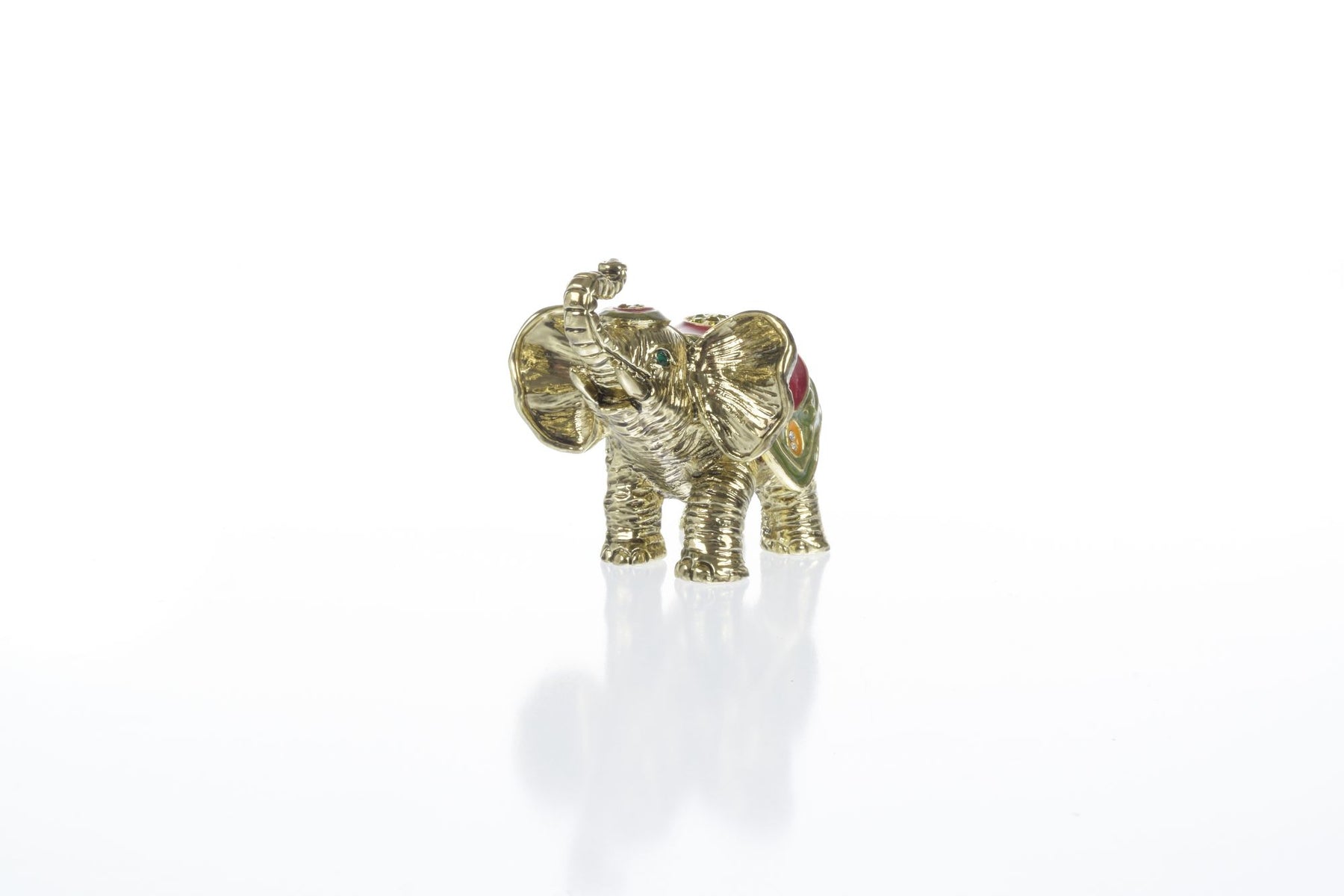 Keren Kopal Gold Elephant Trinket Box Decorated with Swarovski Crystals