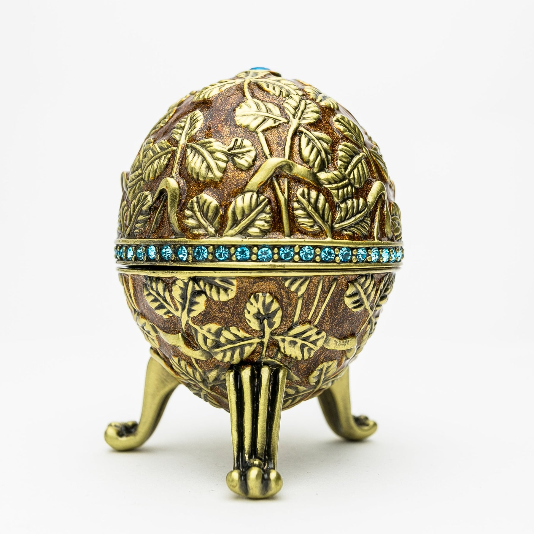 Keren Kopal Brown Faberge Egg with Leaves