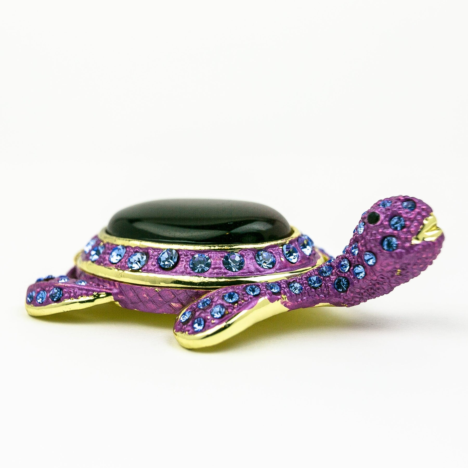 Keren Kopal Violet Turtle Decorated with Blue Crystals