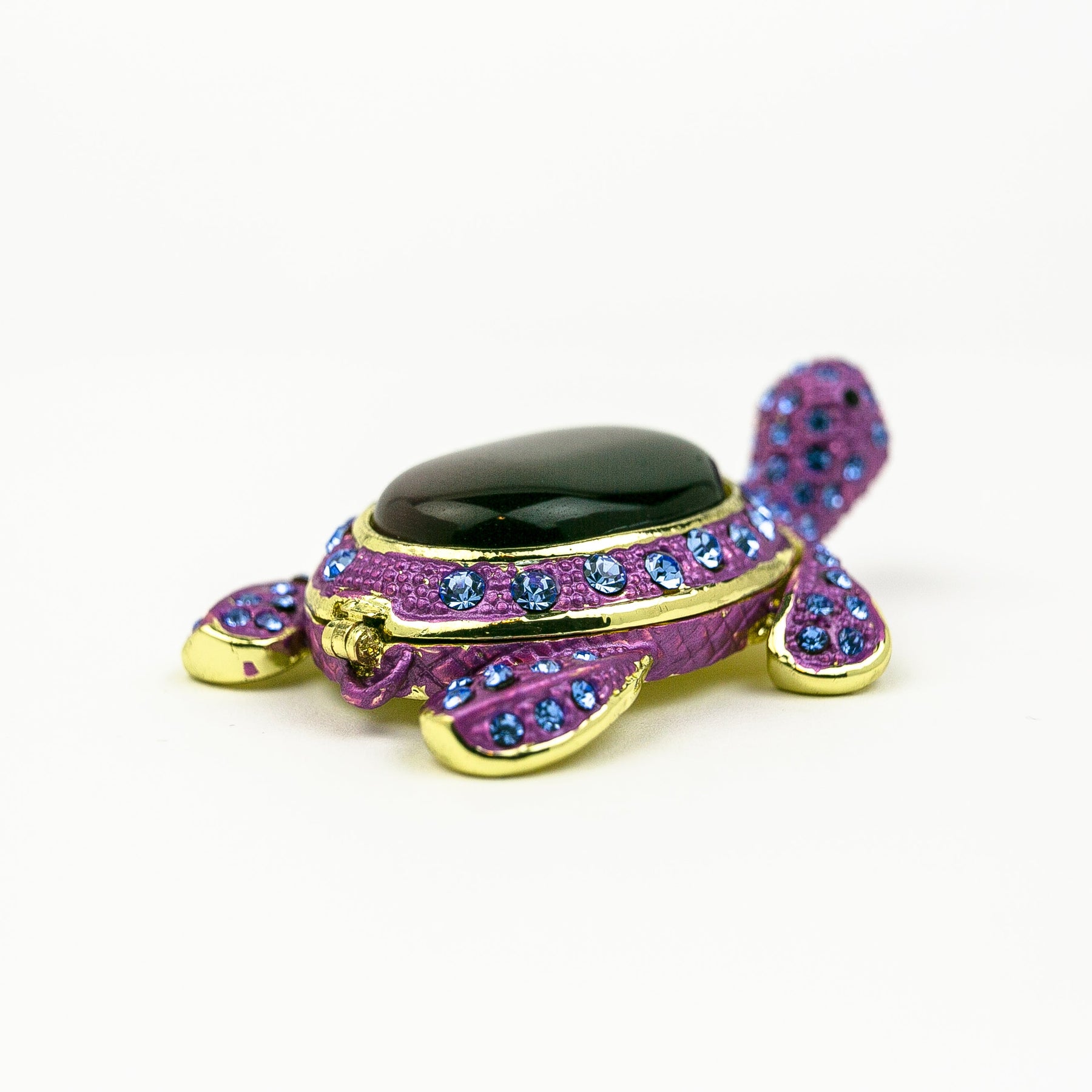 Keren Kopal Violet Turtle Decorated with Blue Crystals