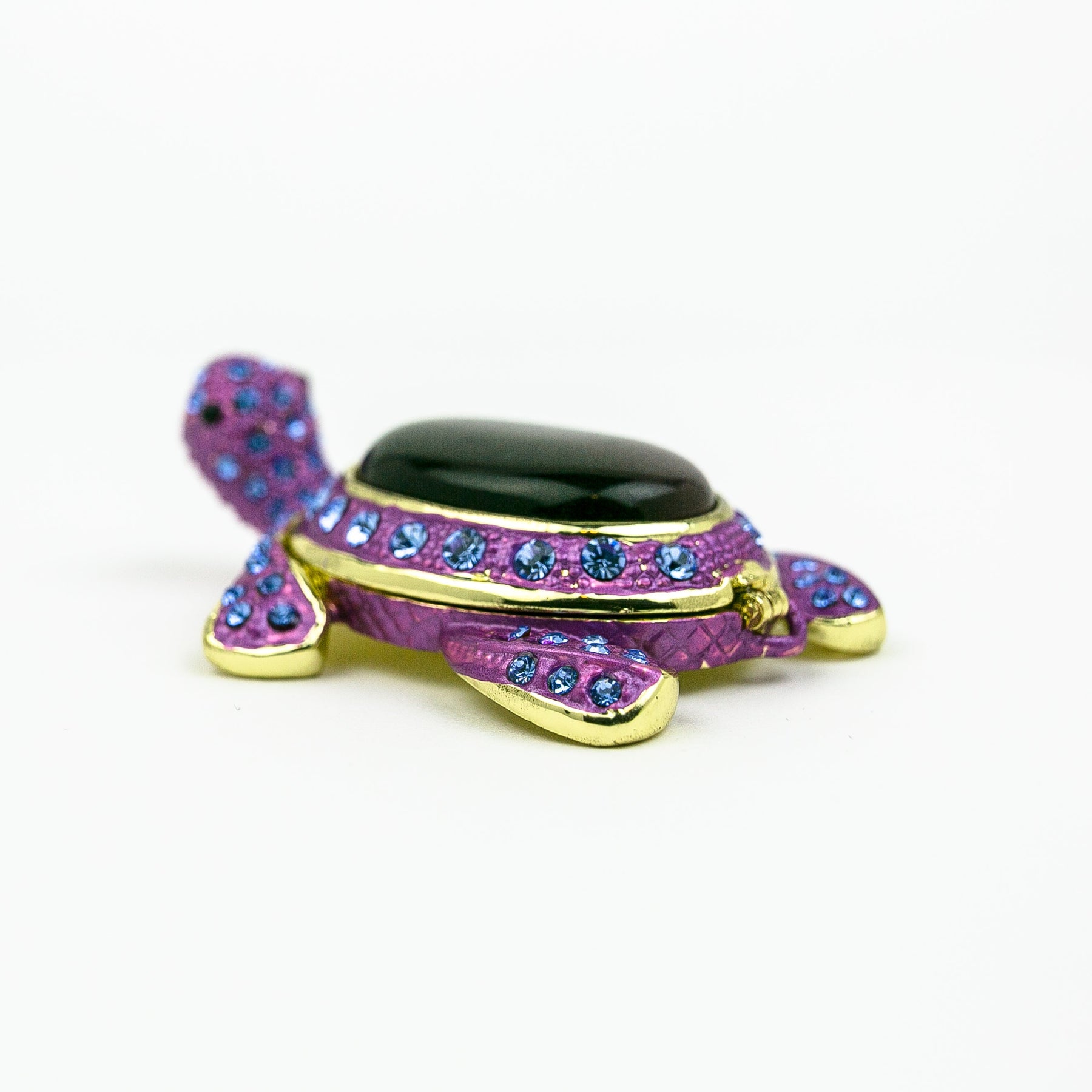 Keren Kopal Violet Turtle Decorated with Blue Crystals