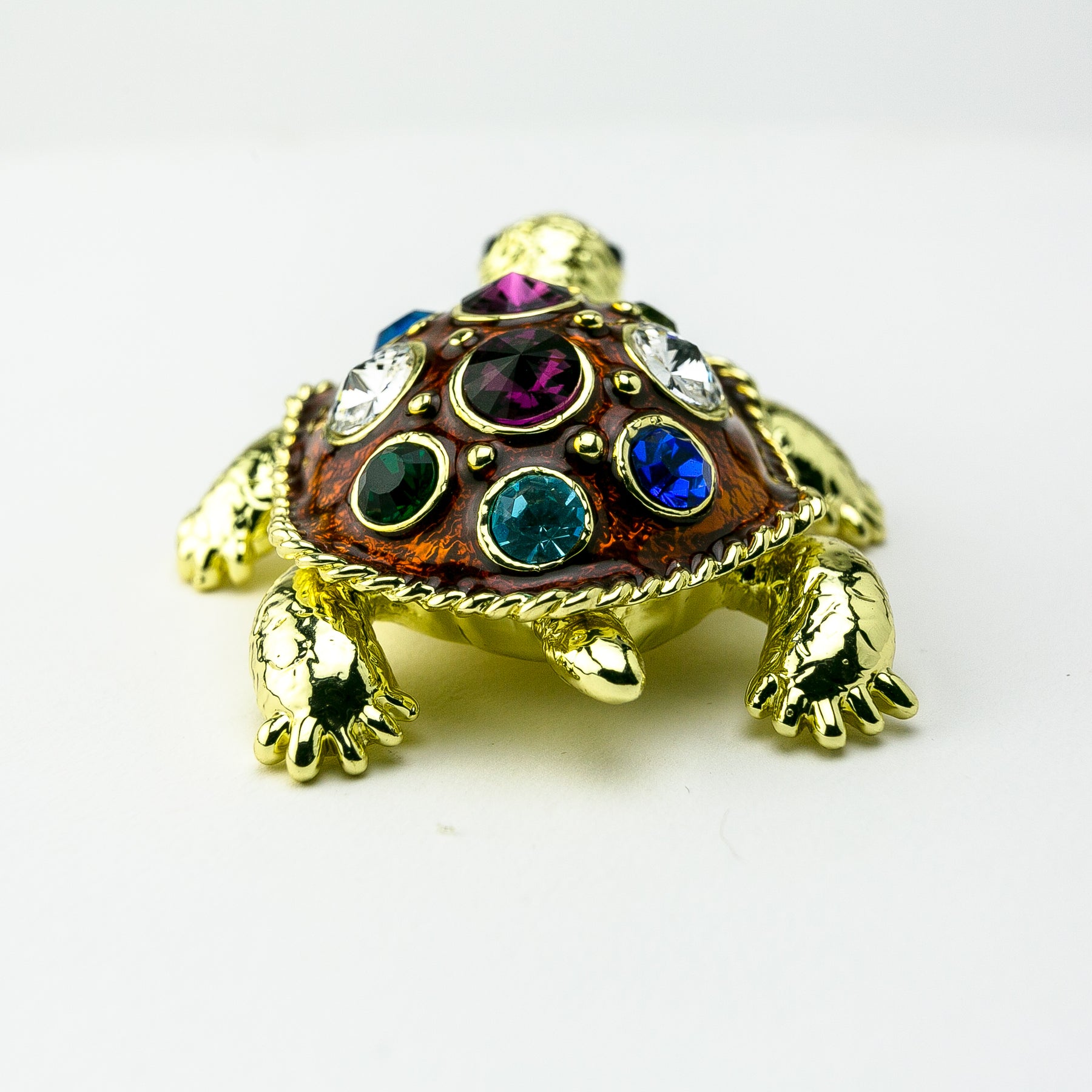 Keren Kopal Golden Turtle Decorated with Colorful Crystals