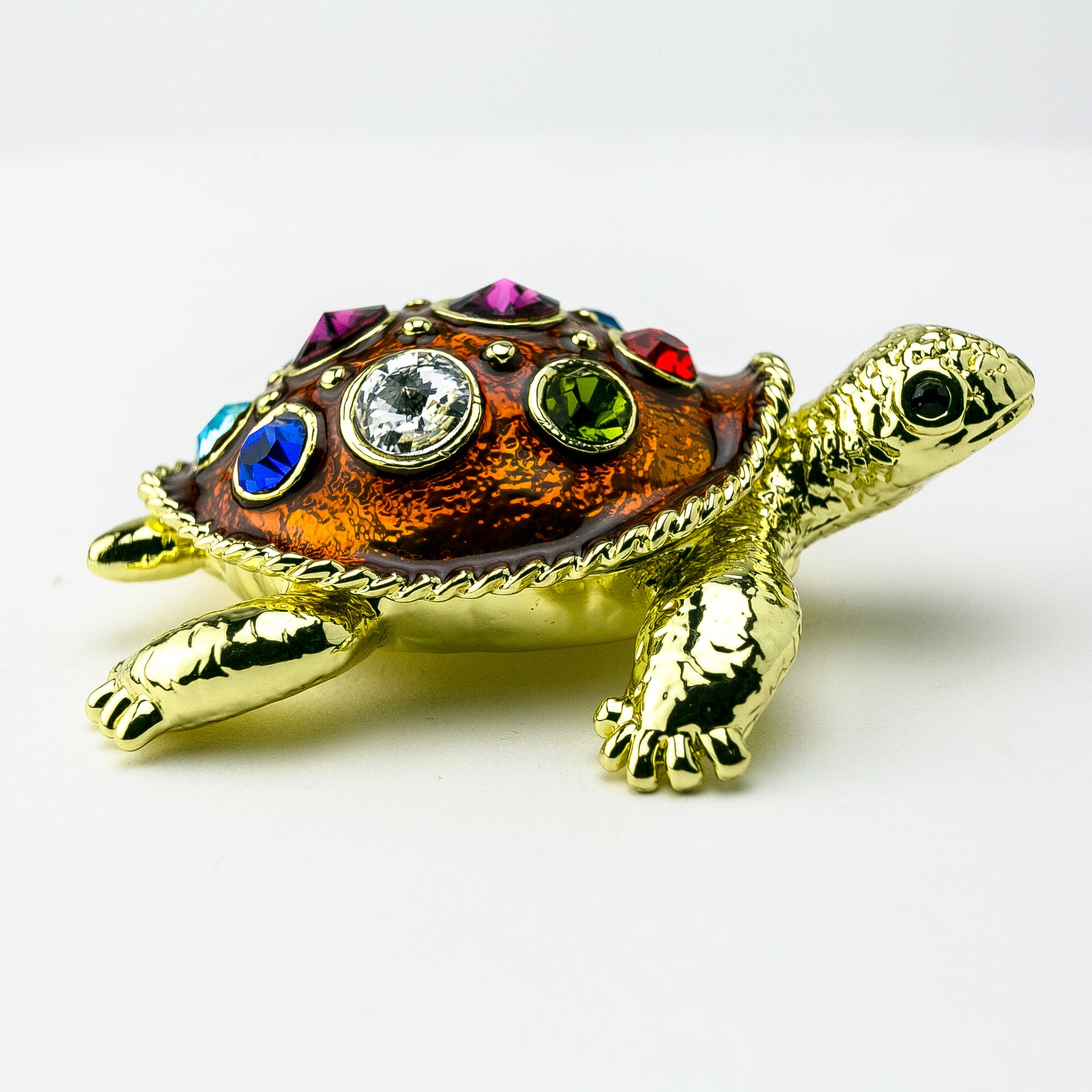 Keren Kopal Golden Turtle Decorated with Colorful Crystals