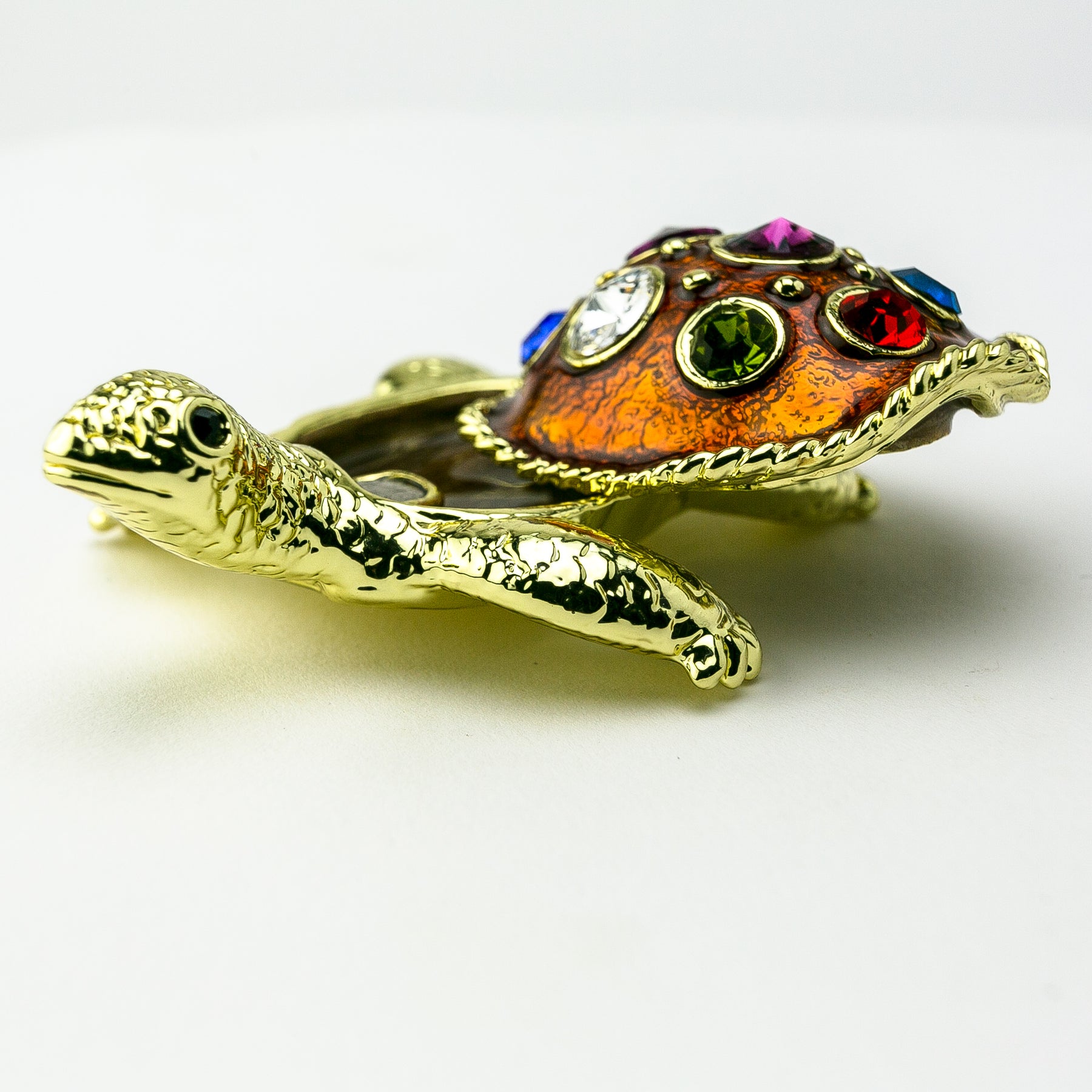 Keren Kopal Golden Turtle Decorated with Colorful Crystals