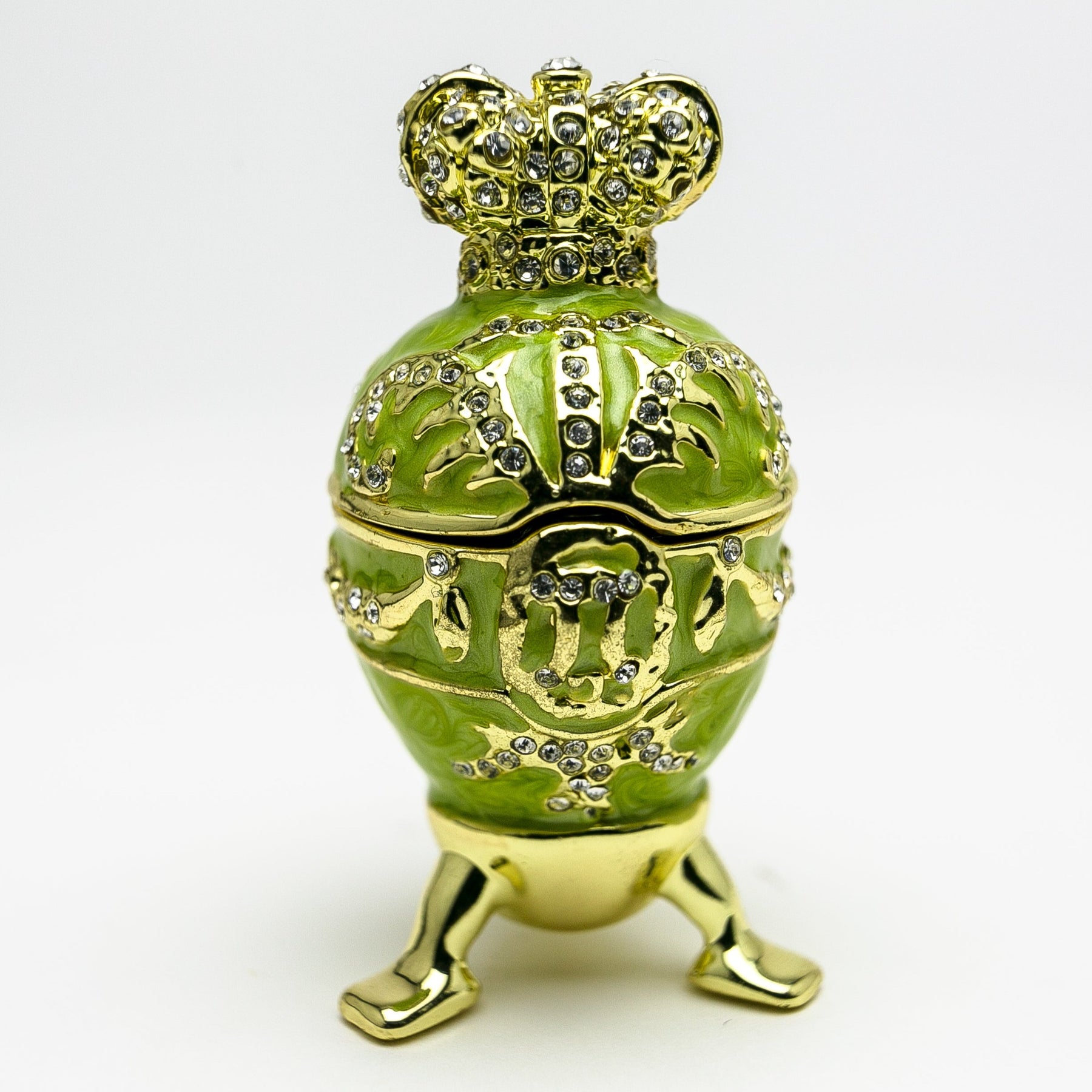 Keren Kopal Green Faberge Egg with Heart on Top