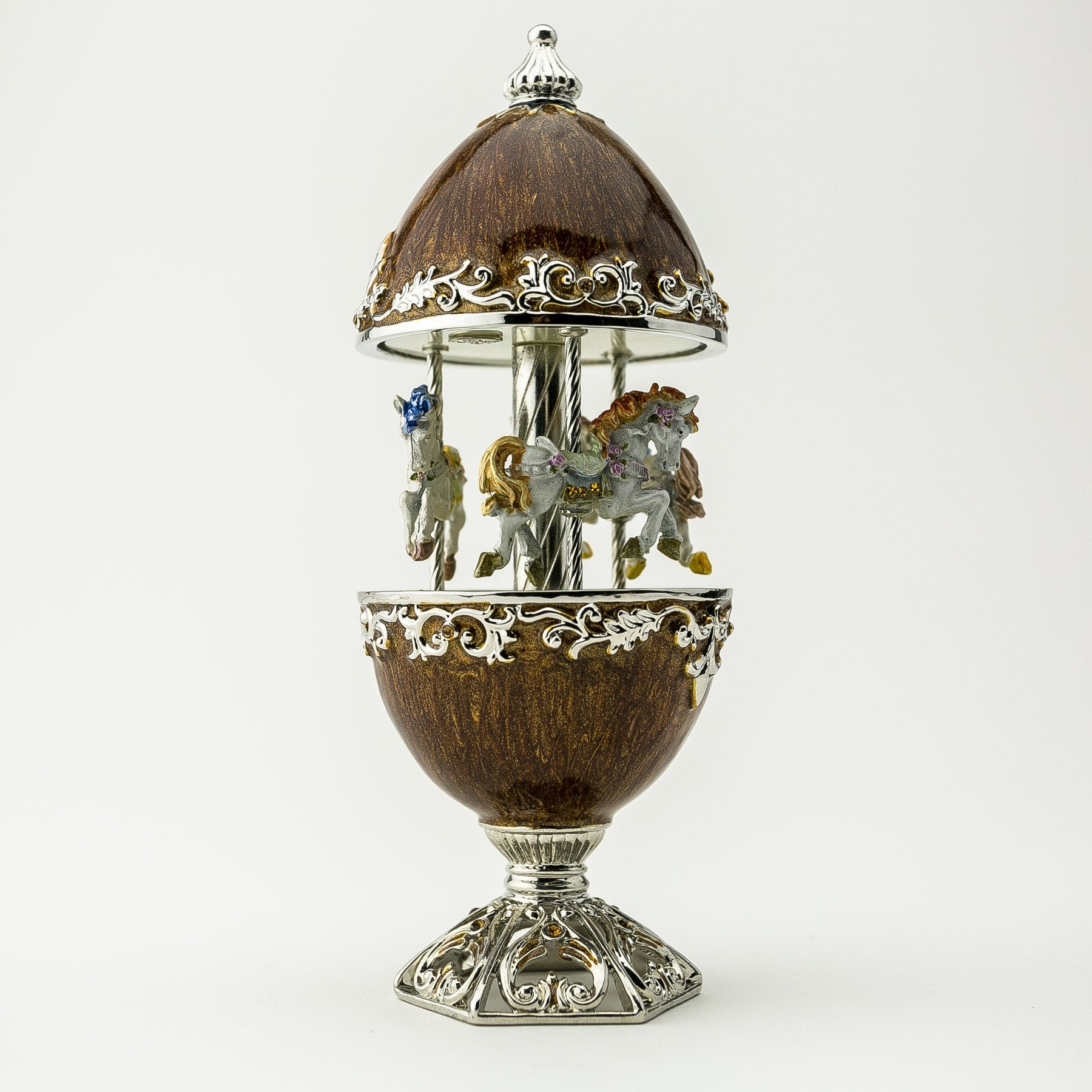 Keren Kopal Brown Carousel with White Royal Horses