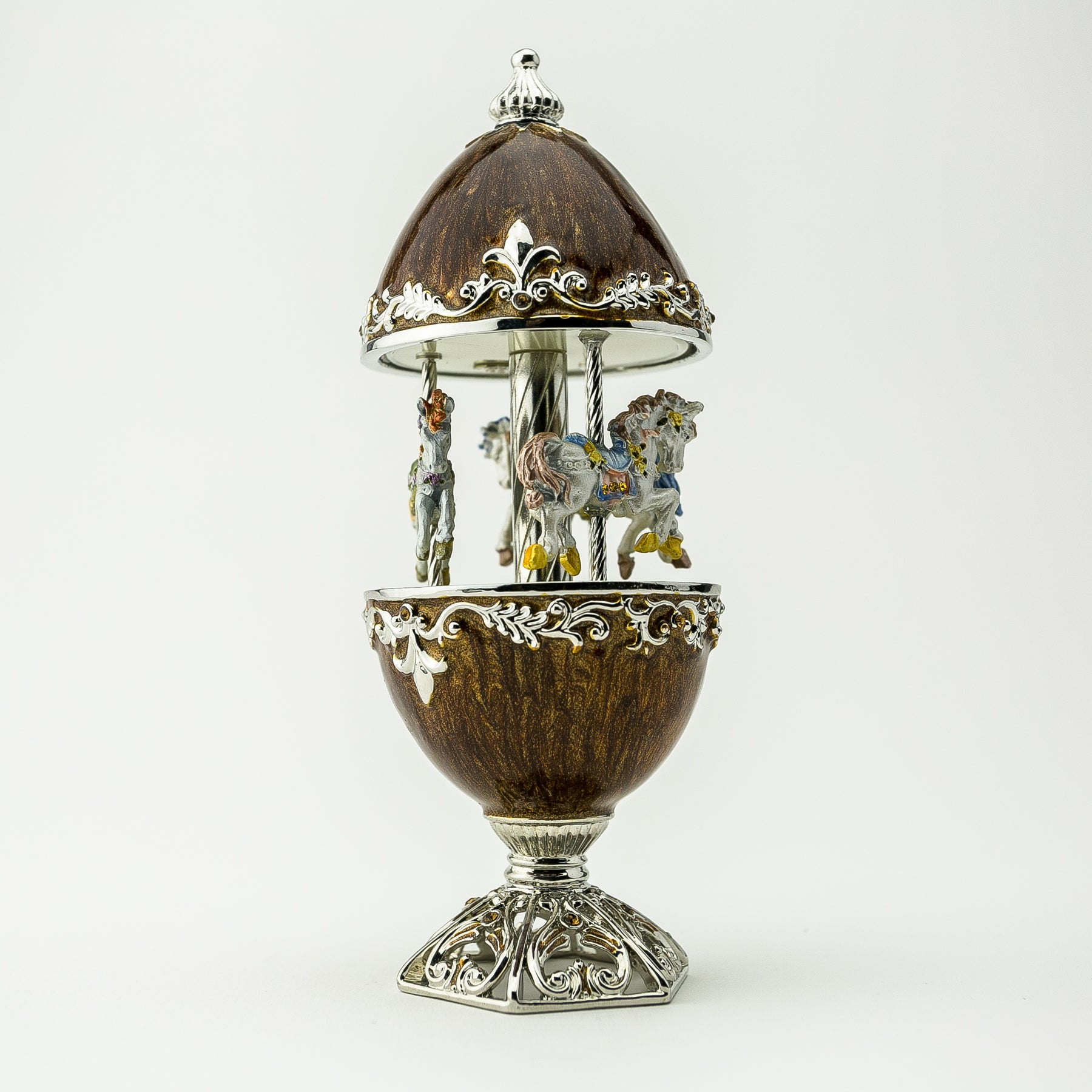 Keren Kopal Brown Carousel with White Royal Horses