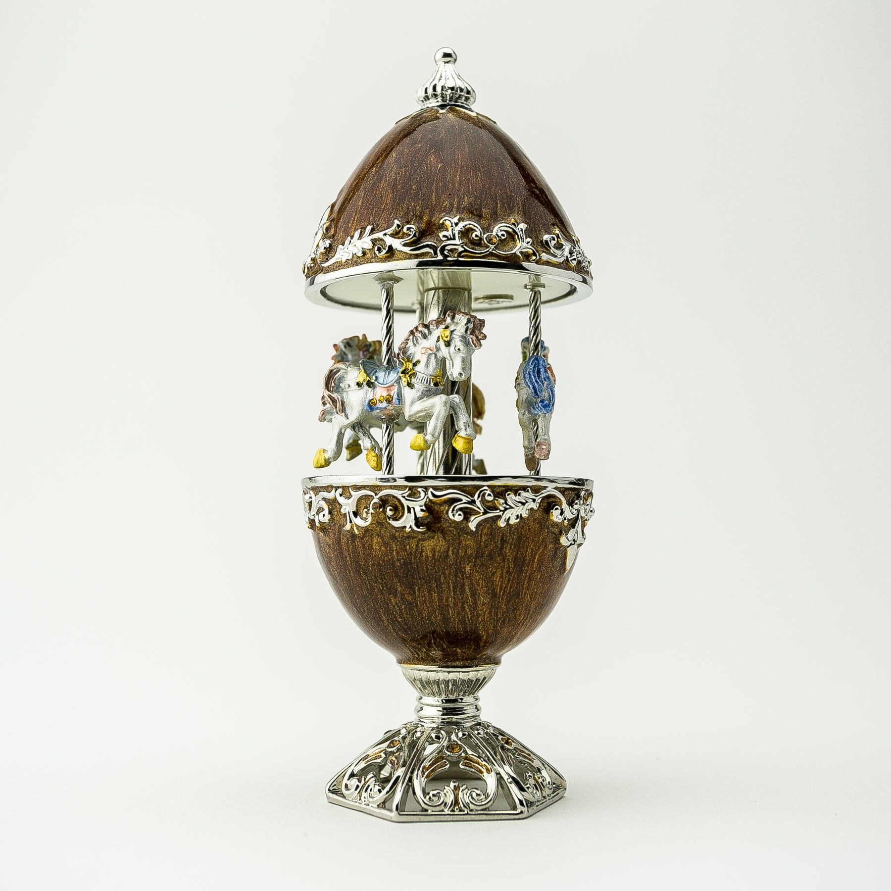 Keren Kopal Brown Carousel with White Royal Horses