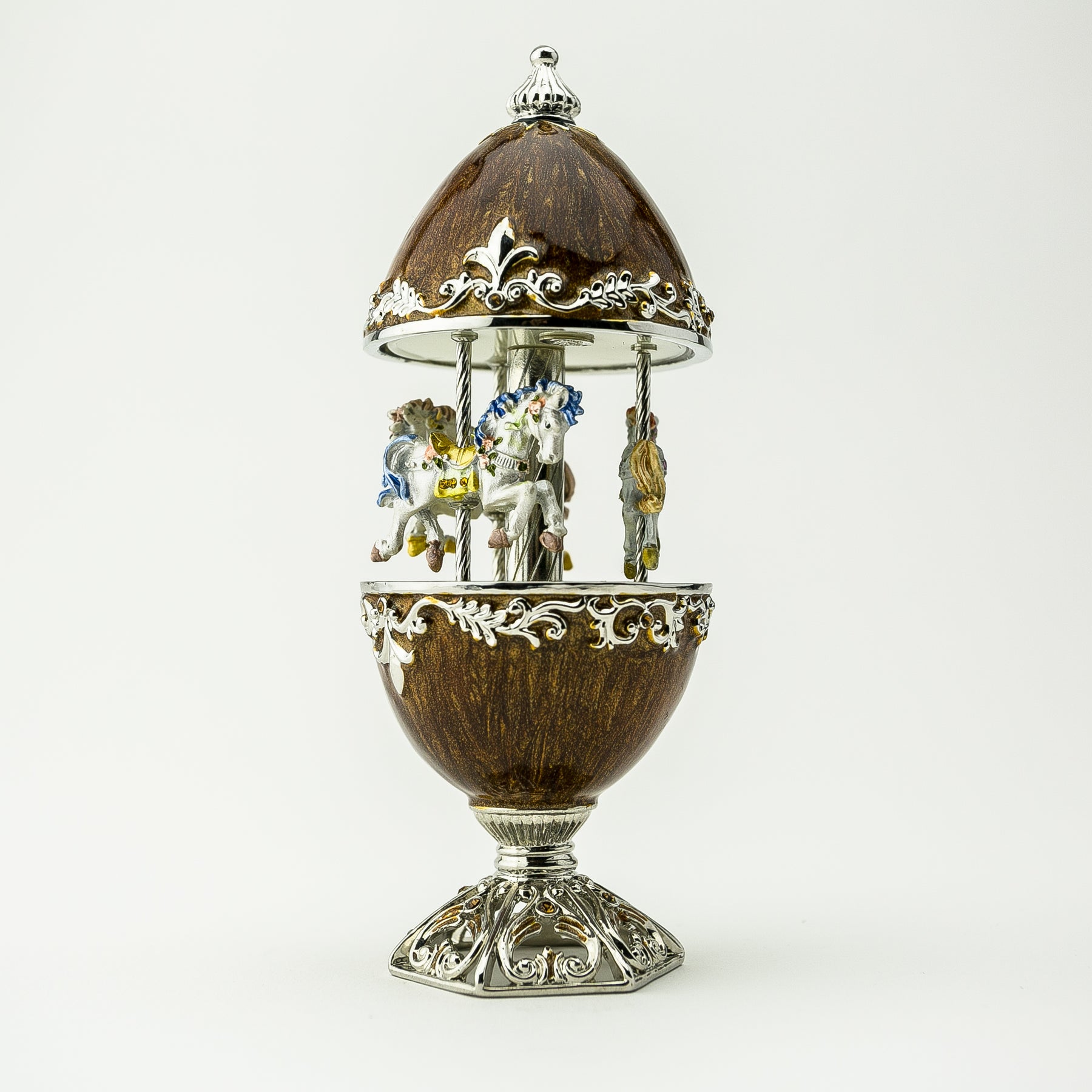 Keren Kopal Brown Carousel with White Royal Horses