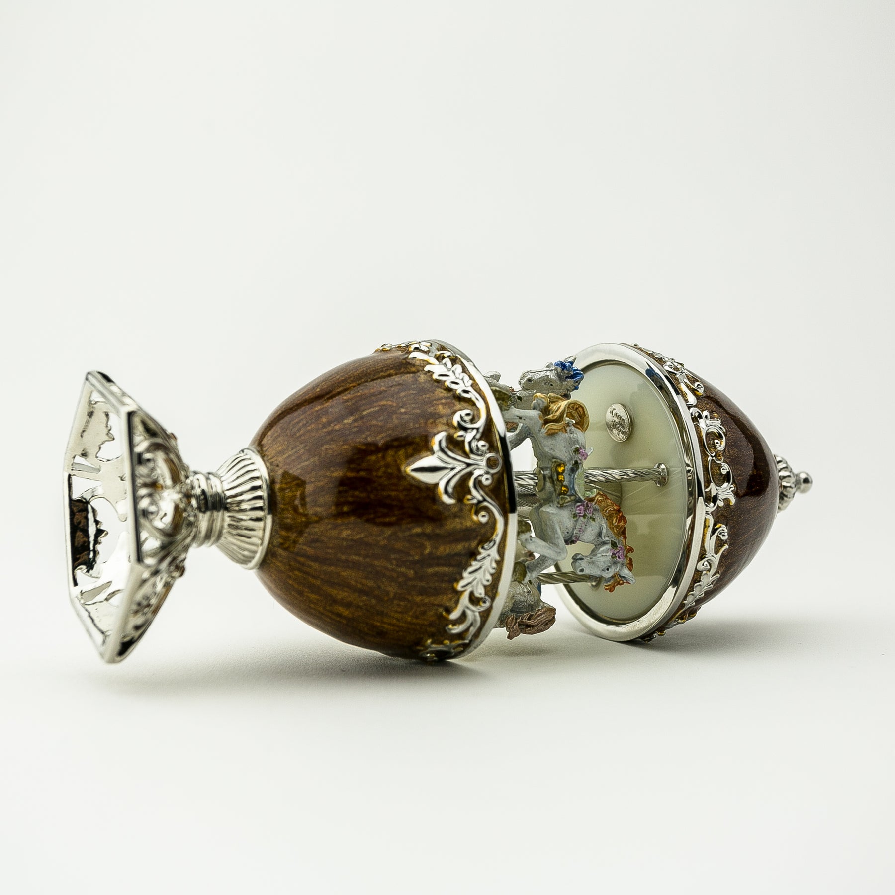 Keren Kopal Brown Carousel with White Royal Horses